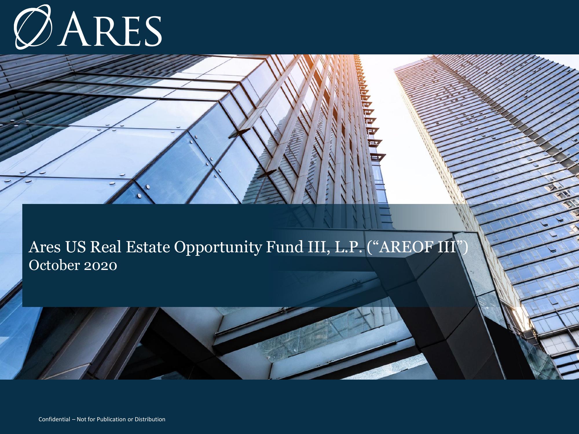 Ares US Real Estate Opportunity Fund III image