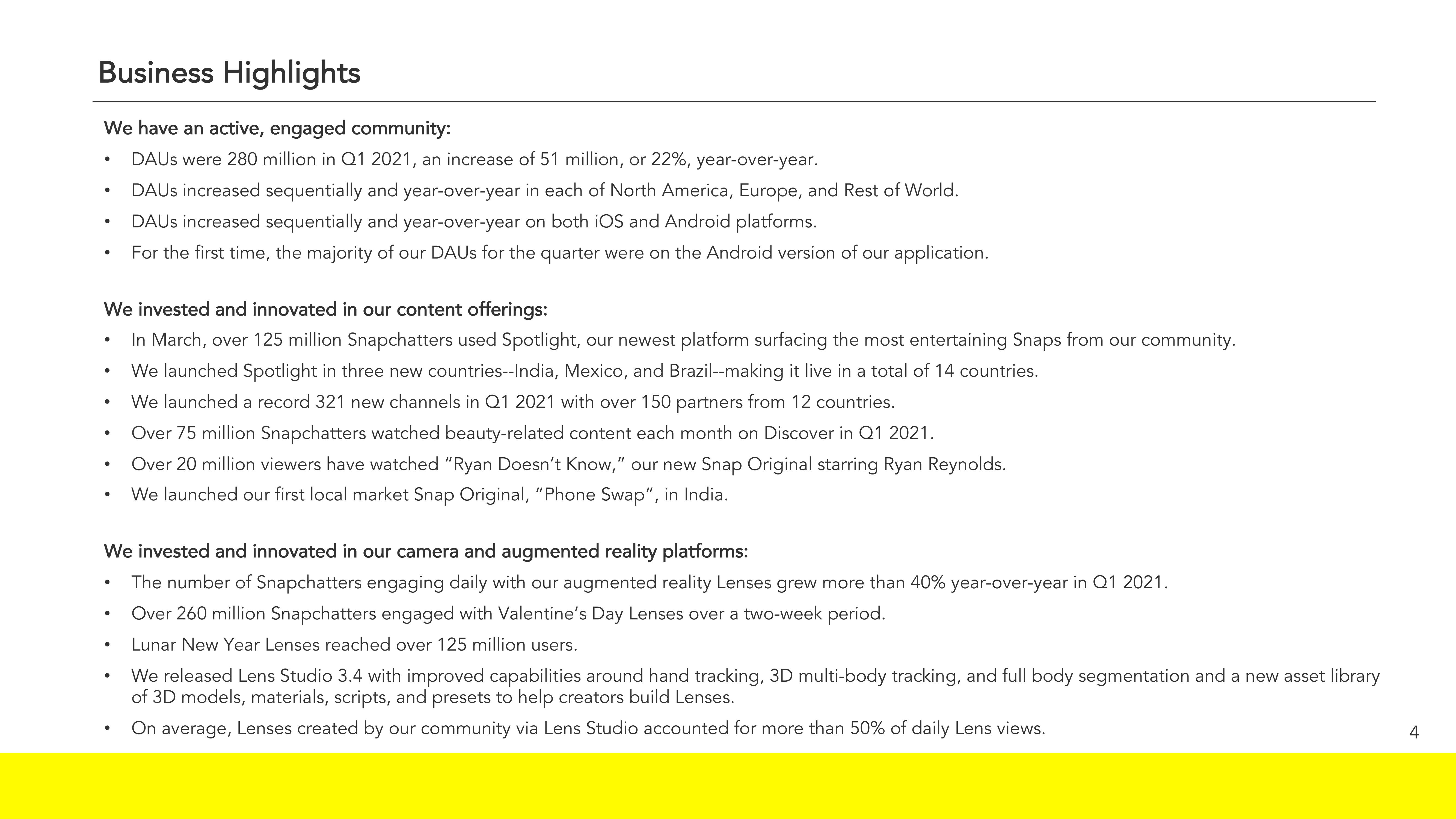 Snap Inc Results Presentation Deck slide image #4