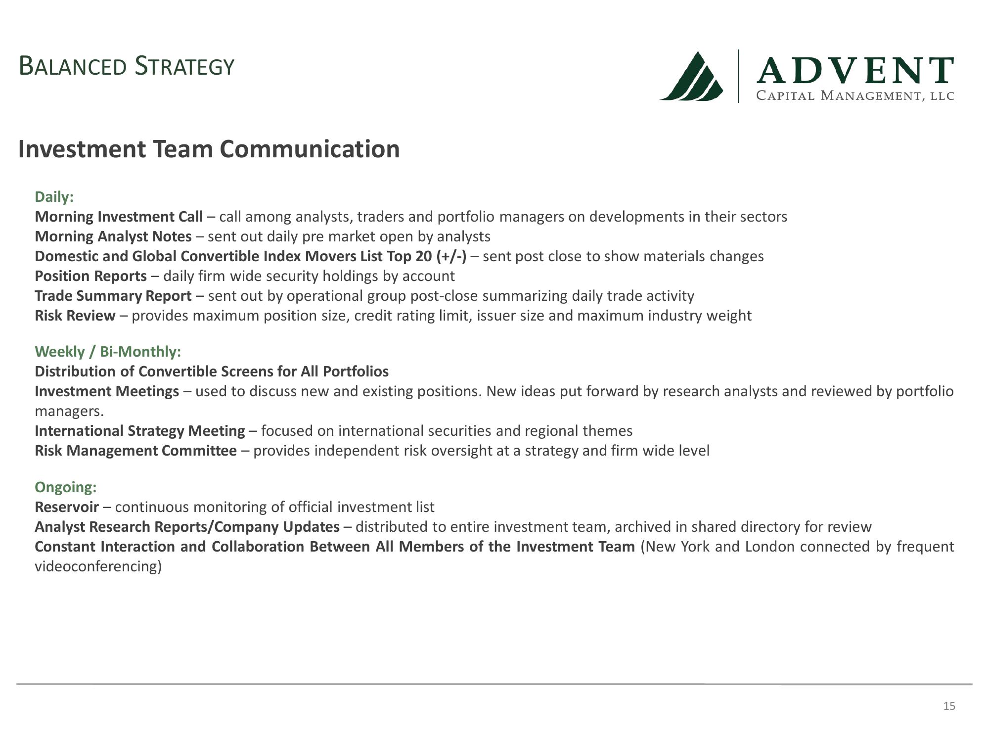 Advent Capital Balanced Strategy Update slide image #15