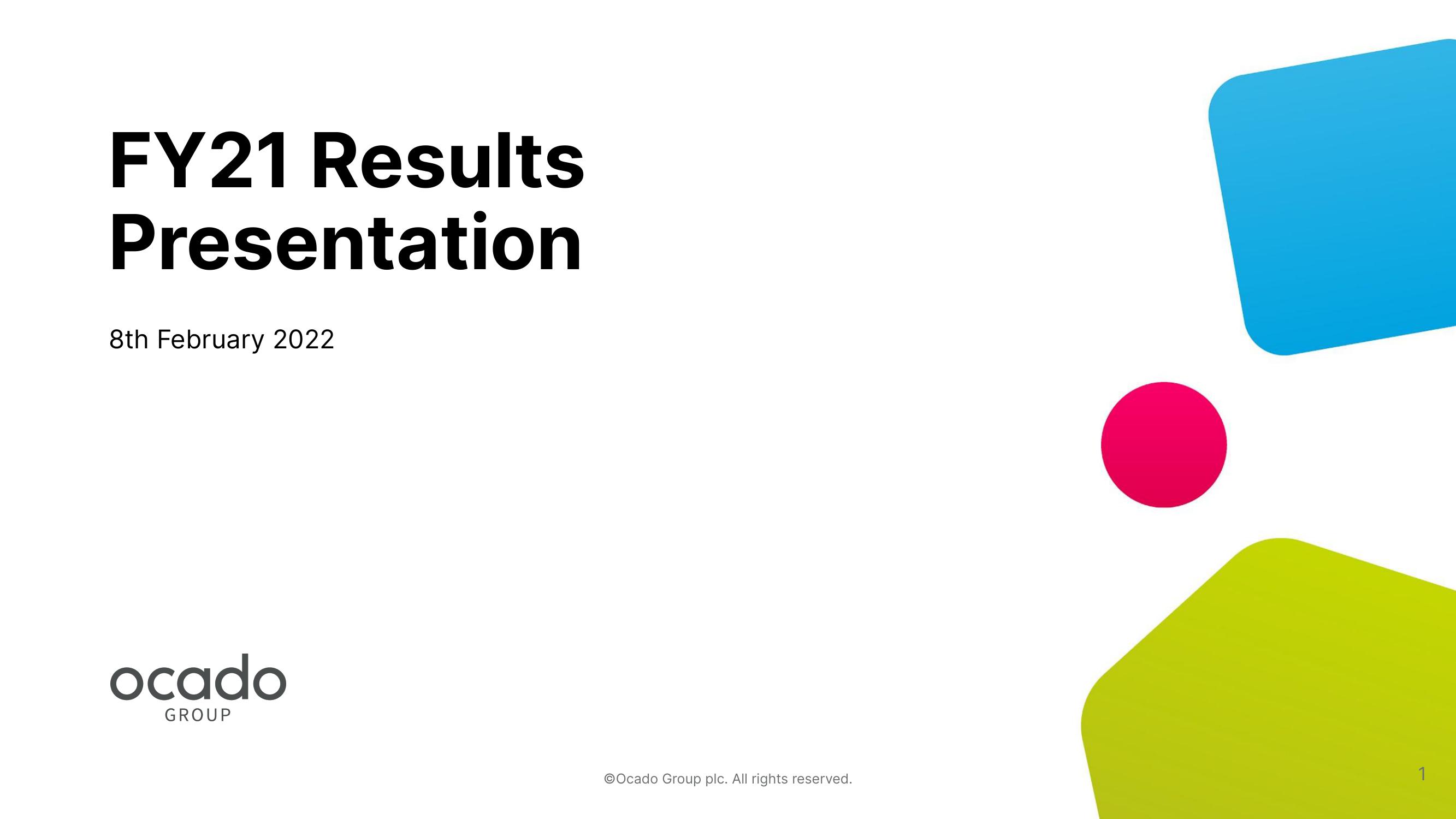 Ocado Results Presentation Deck image