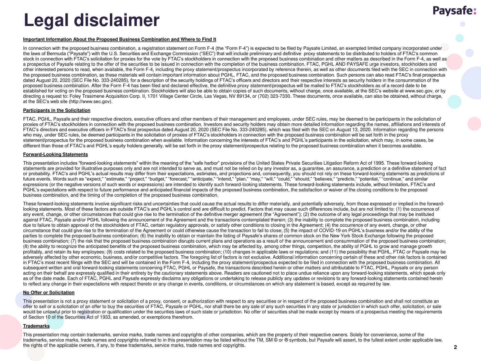 Paysafe SPAC Presentation Deck slide image #2
