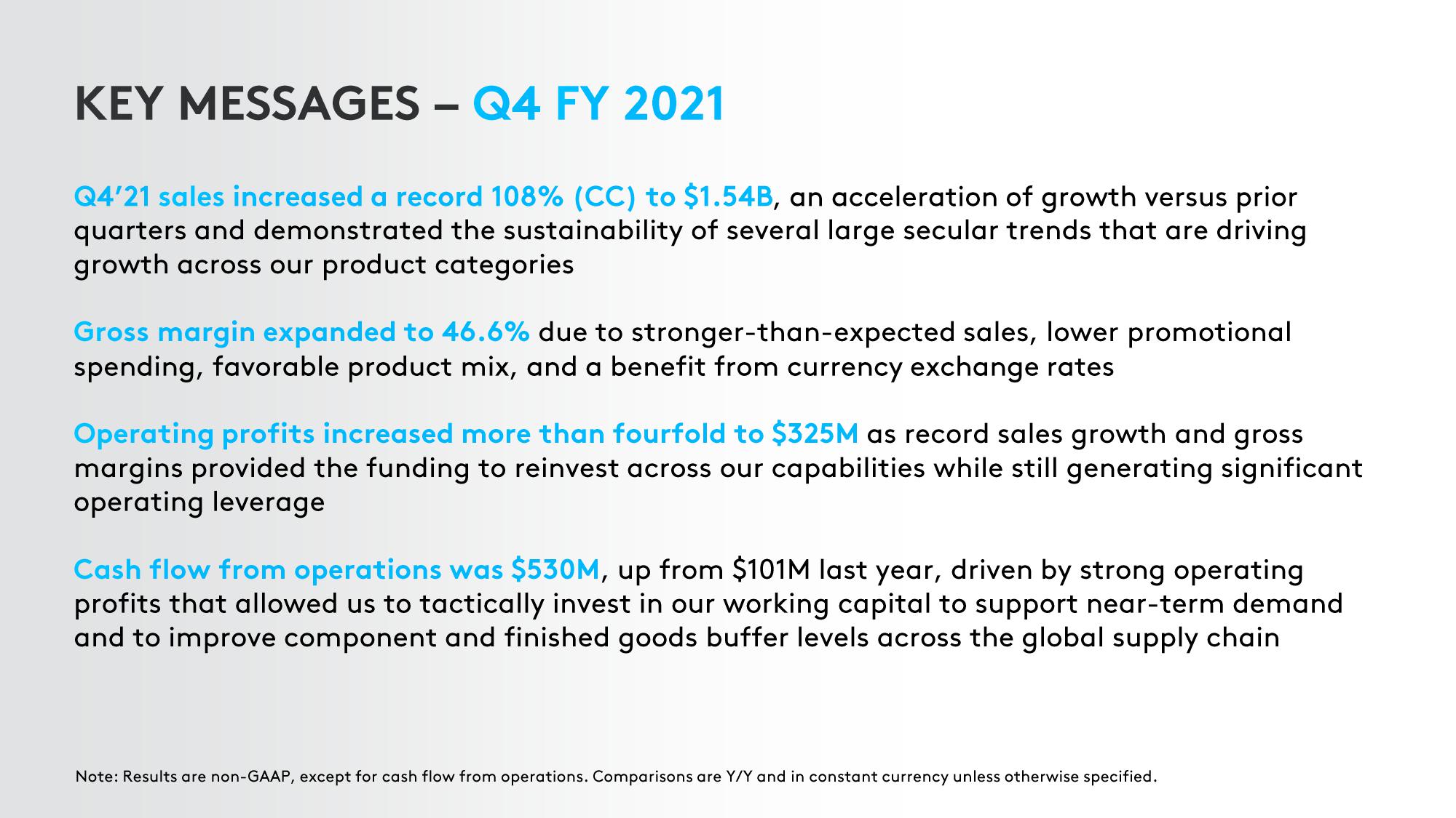 Q4 FY2021 Logitech Results slide image #3