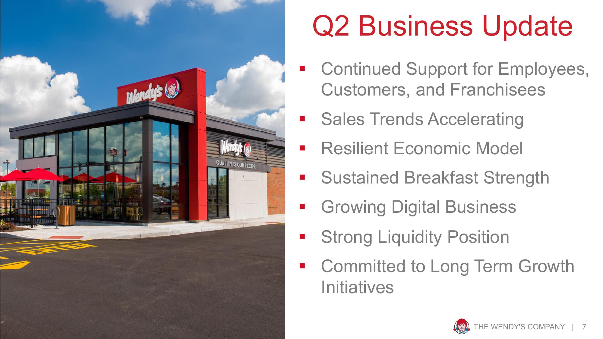 Wendy's Business & Finance Update slide image #7