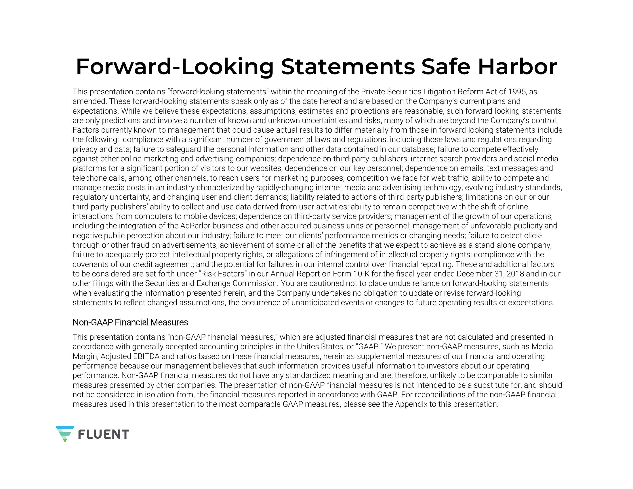 Forward-Looking Statements Deck slide image #2