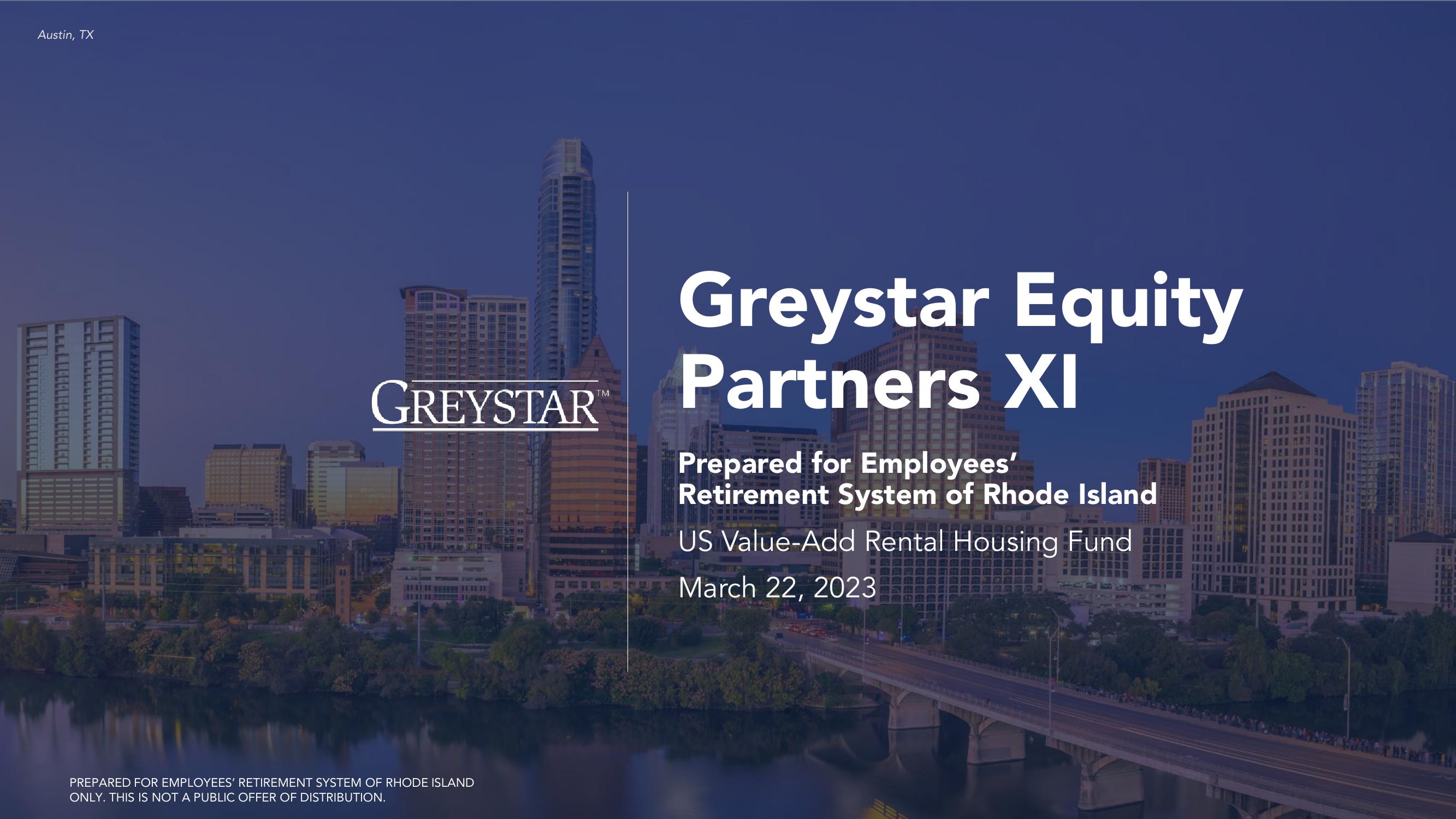 Greystar Equity Partners XI (May-23) image