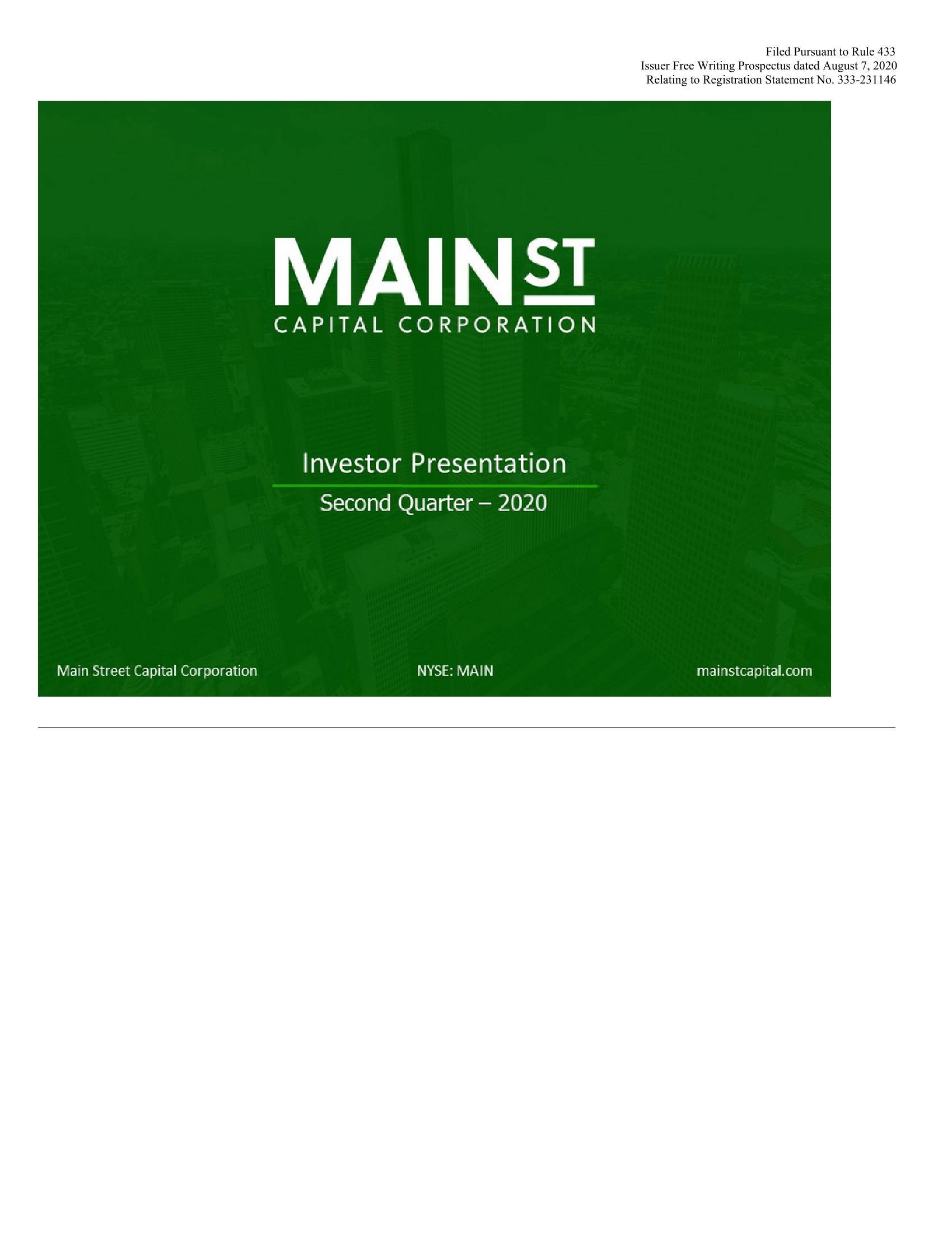 Main Street Investor Presentation image