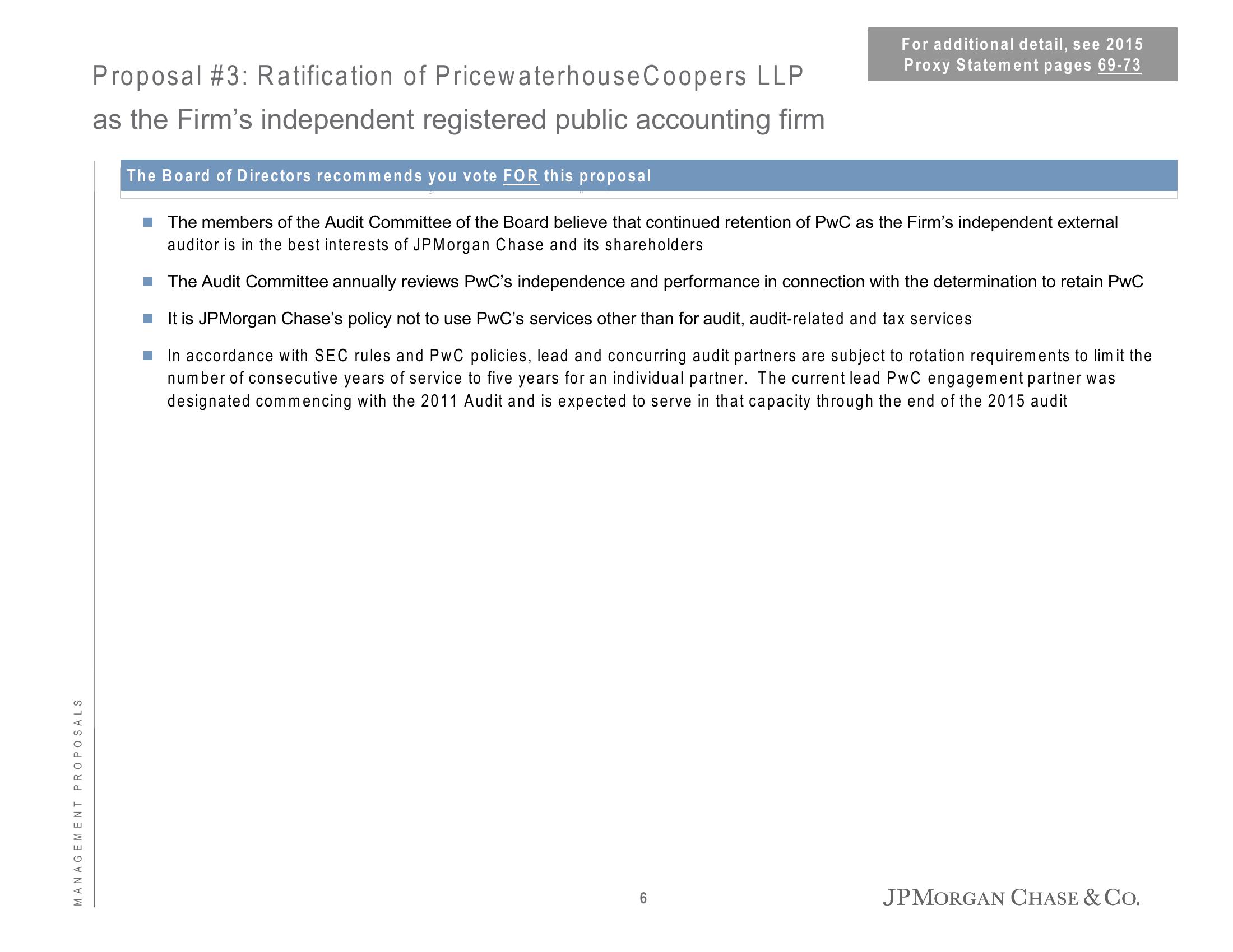 Ratification of PwC as Auditor slide image #7