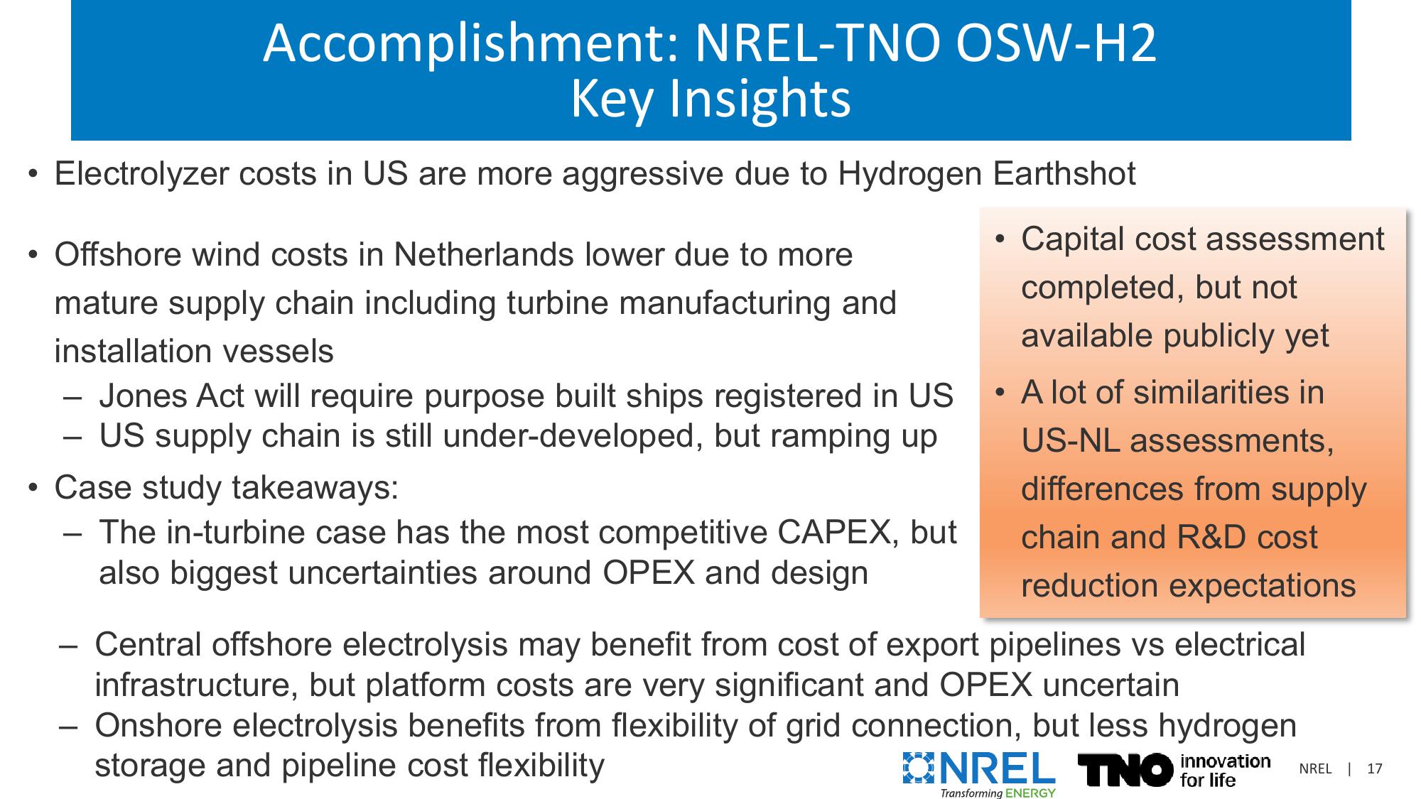 U.S. Wind to Hydrogen Modeling, Analysis, Testing, and Collaboration slide image #17