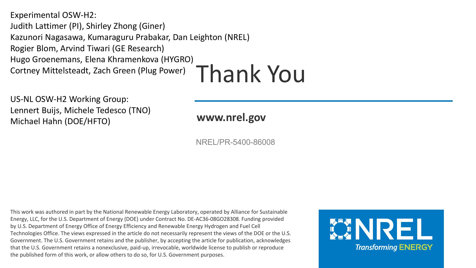 U.S. Wind to Hydrogen Modeling, Analysis, Testing, and Collaboration slide image #25