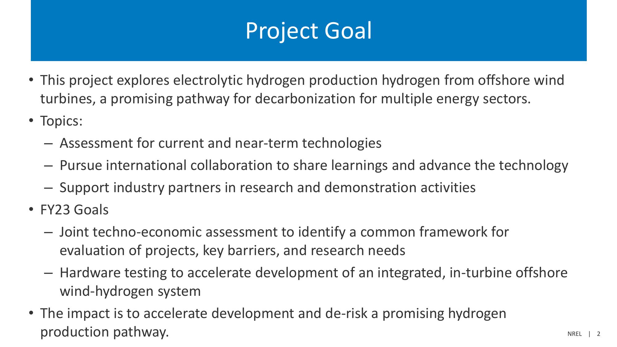 U.S. Wind to Hydrogen Modeling, Analysis, Testing, and Collaboration slide image #2