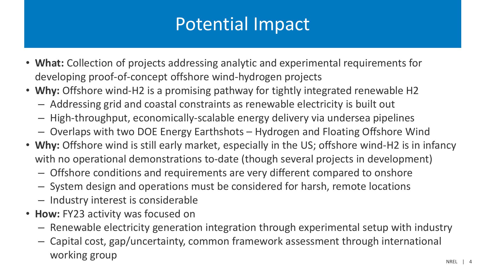 U.S. Wind to Hydrogen Modeling, Analysis, Testing, and Collaboration slide image #4