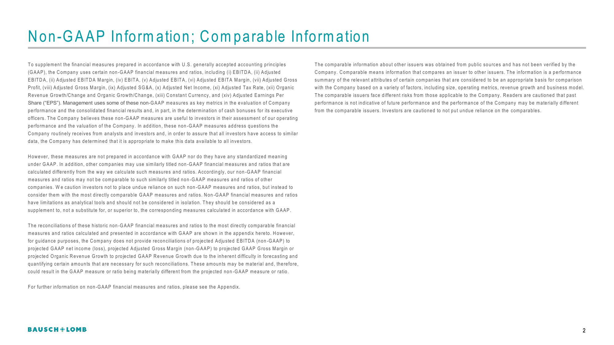 Bausch+Lomb Results Presentation Deck slide image