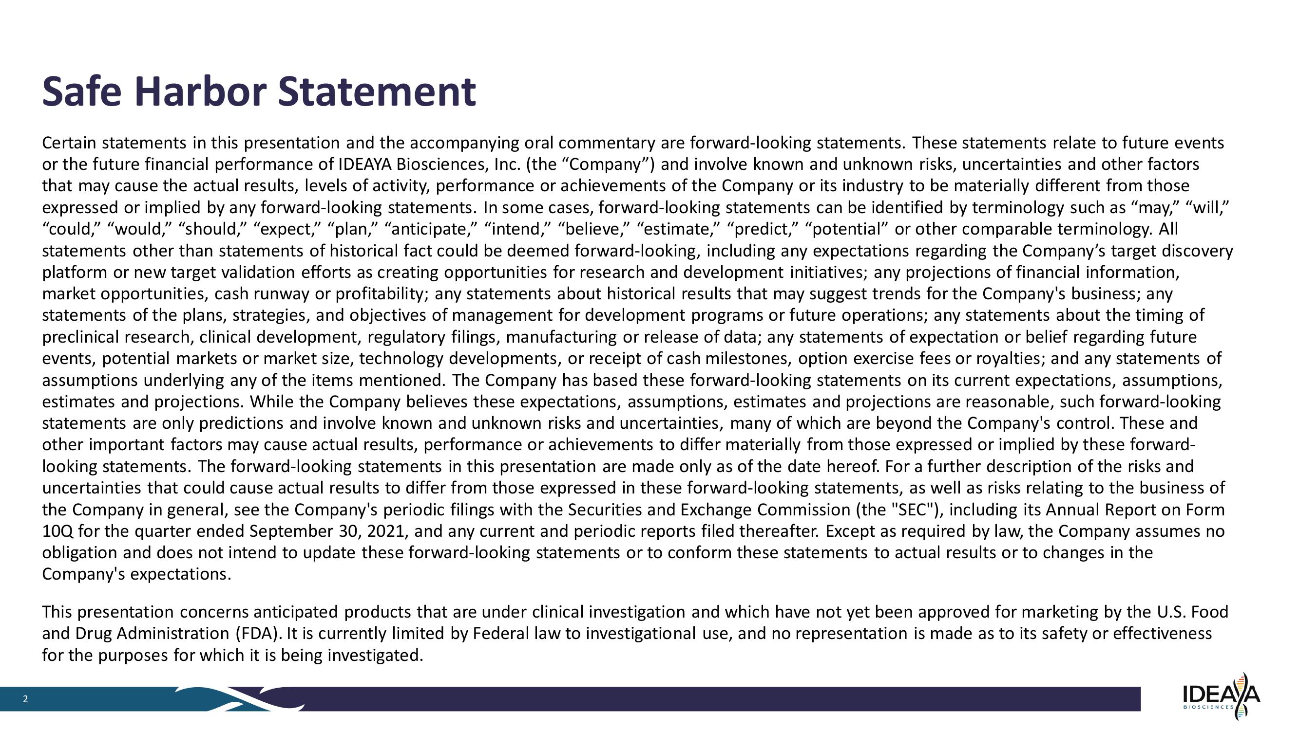 IDEAYA Biosciences Interim IDE397 Phase 1 Clinical Data and Q1 2022 Corporate Update slide image #2