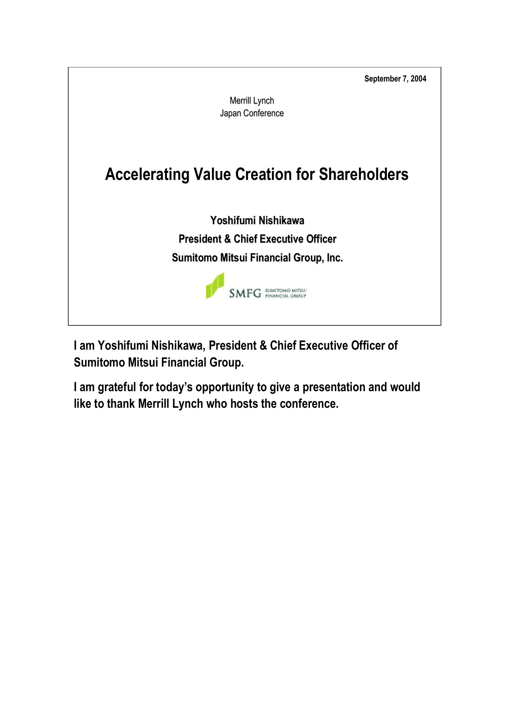 Accelerating Value Creation for Shareholders image