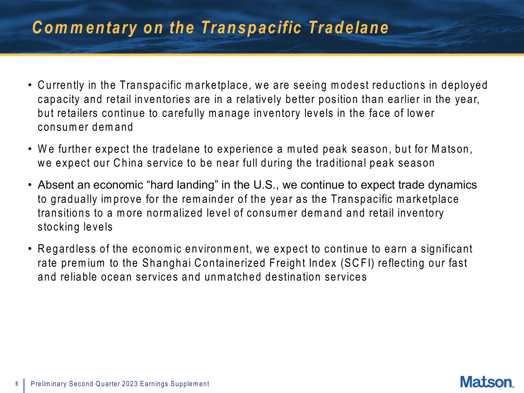 Matson Results Presentation Deck slide image #5