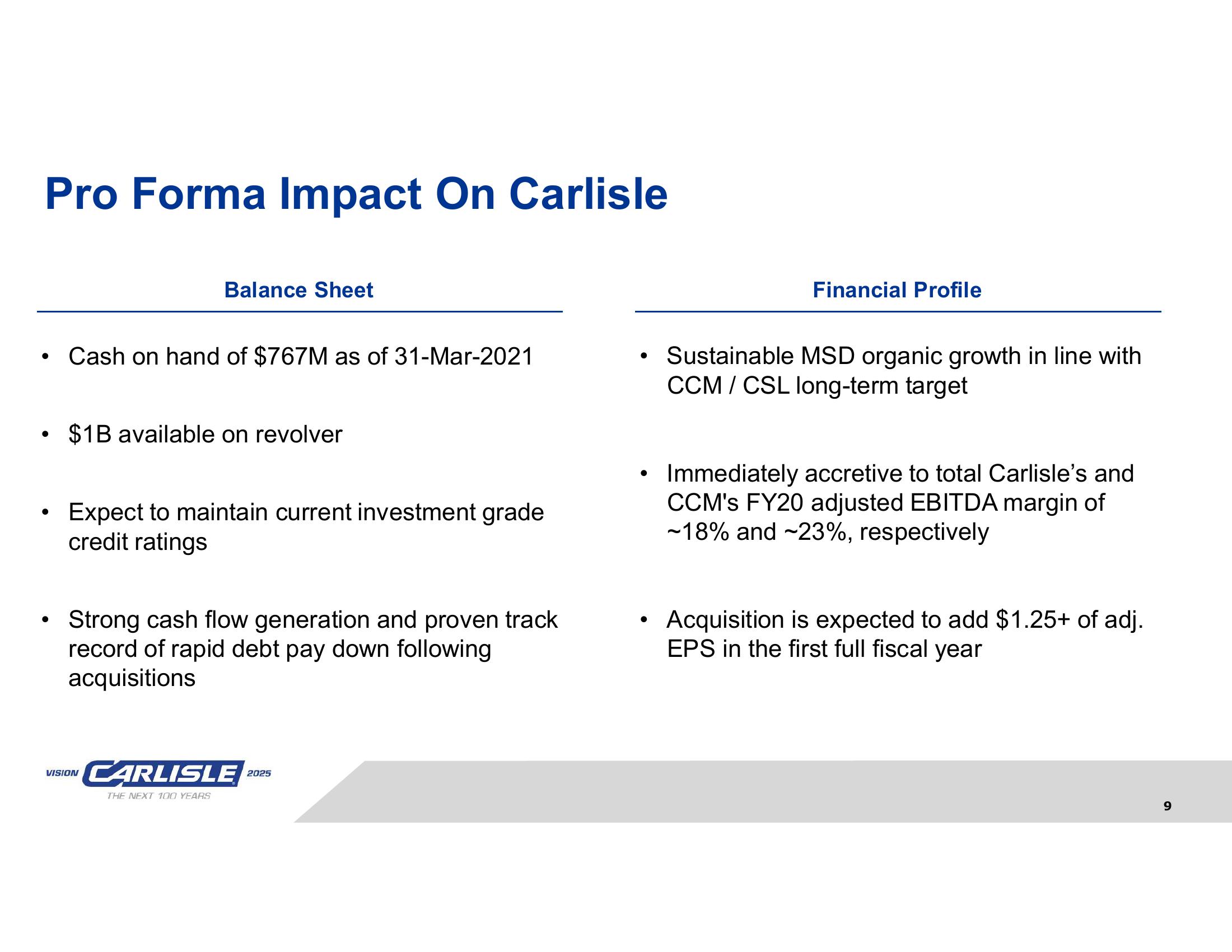 Carlisle to Acquire Henry Company slide image #9