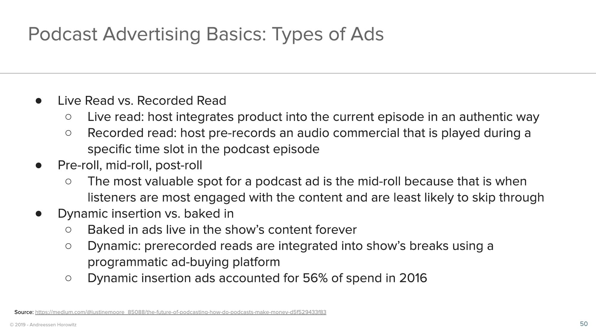 a16z Podcast Market Overview slide image #50