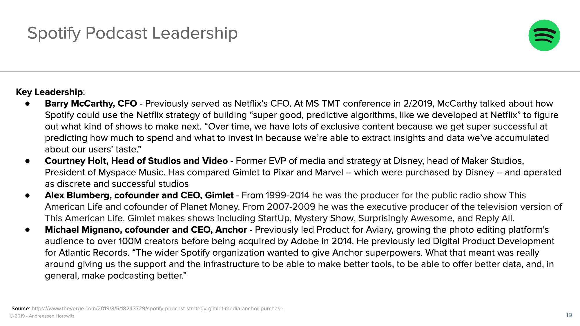 a16z Podcast Market Overview slide image #19