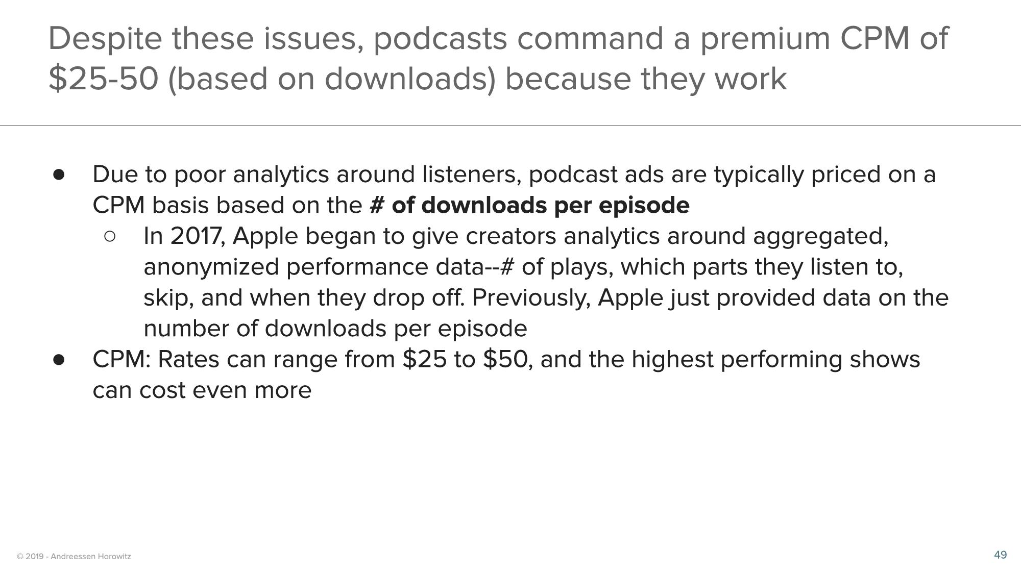 a16z Podcast Market Overview slide image #49