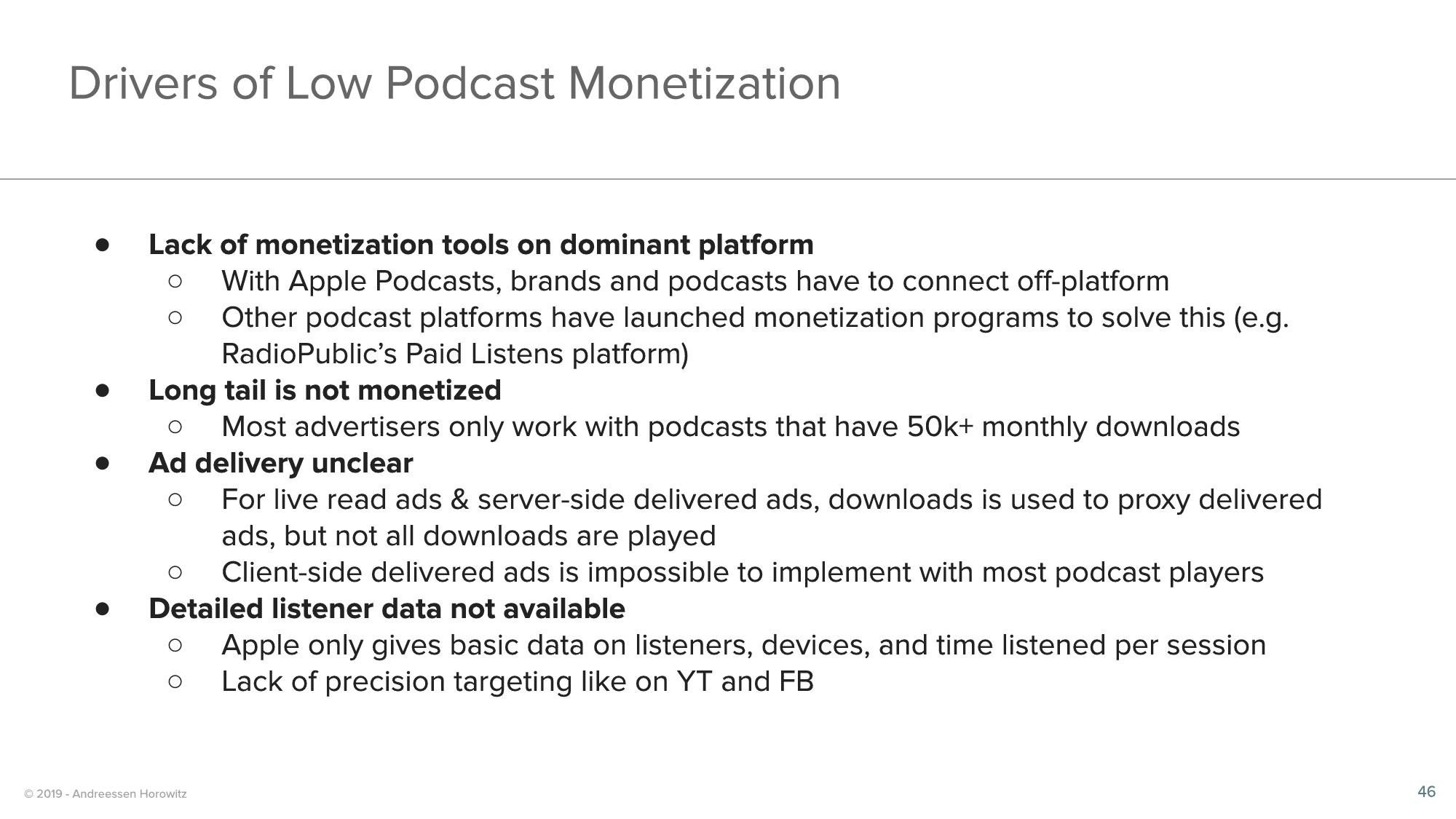 a16z Podcast Market Overview slide image #46