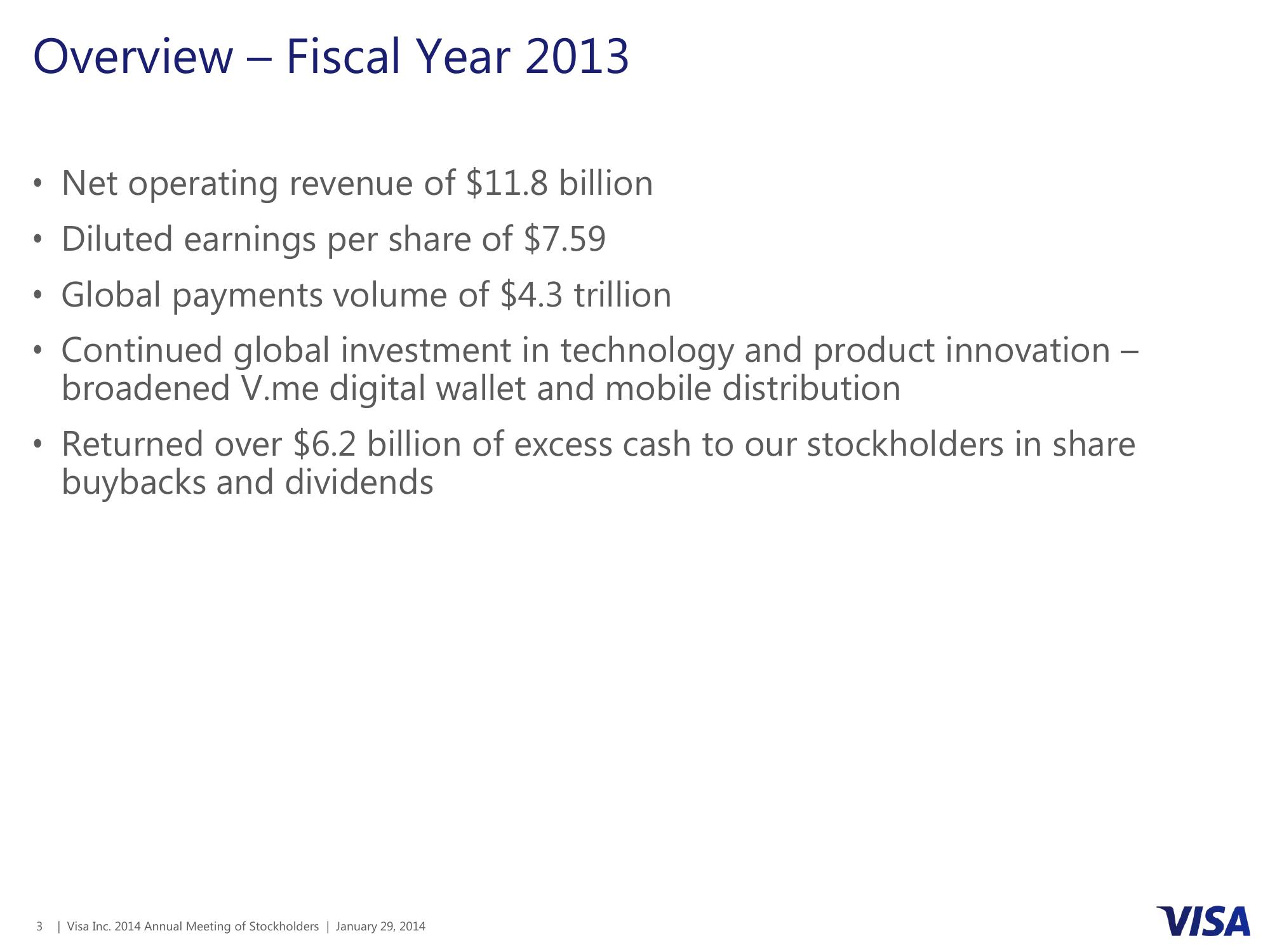 Visa Inc. 2014 Annual Meeting of Stockholders slide image #3