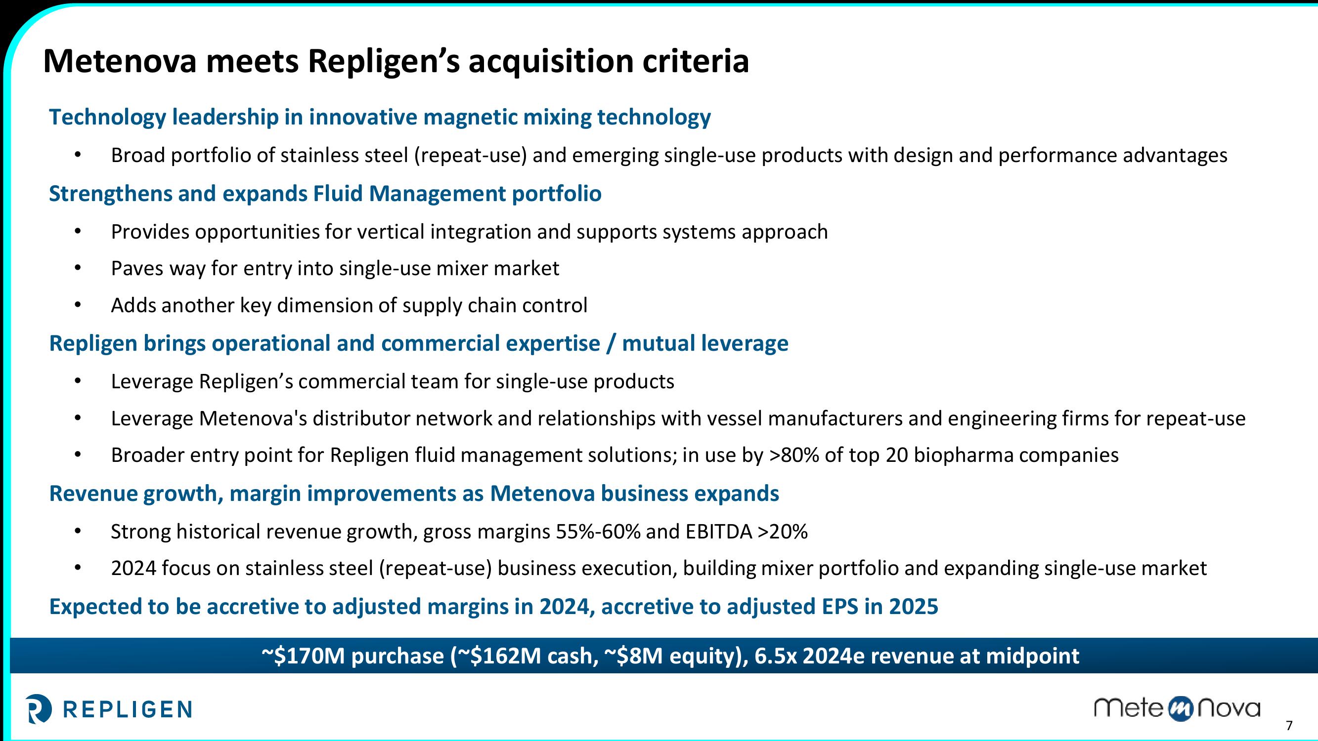 Repligen to Acquire Metenova AB slide image #7