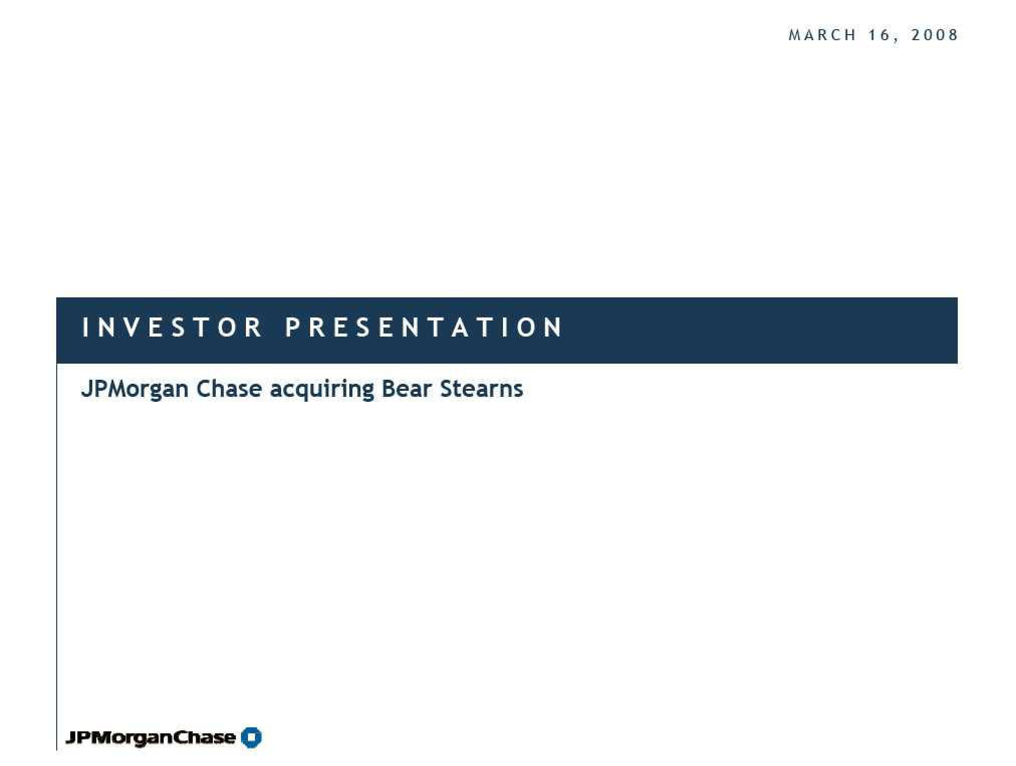 J.P.Morgan Acquires Bear Sterns image