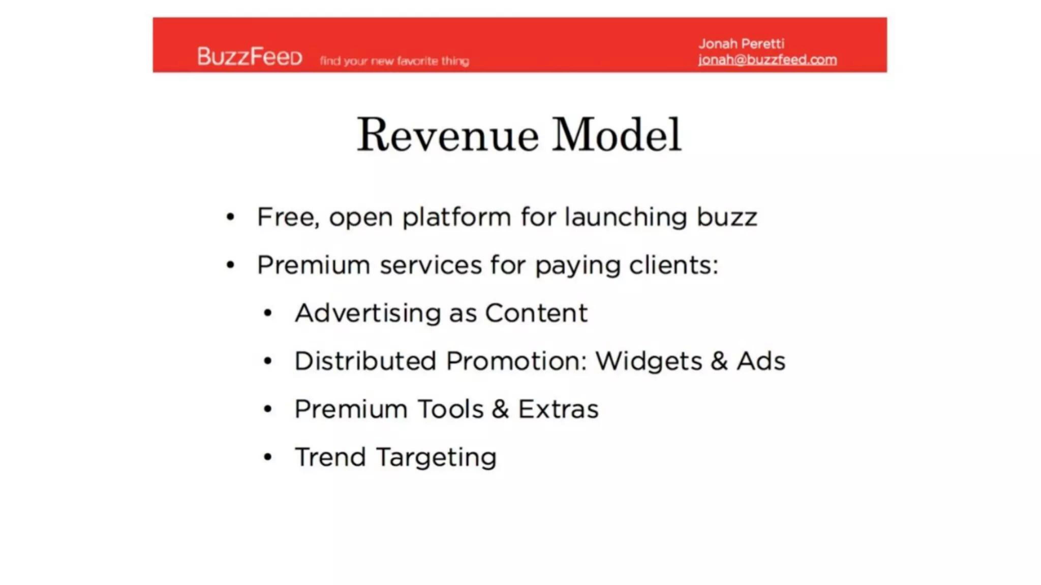 BuzzFeed Start Up Pitch Deck slide image