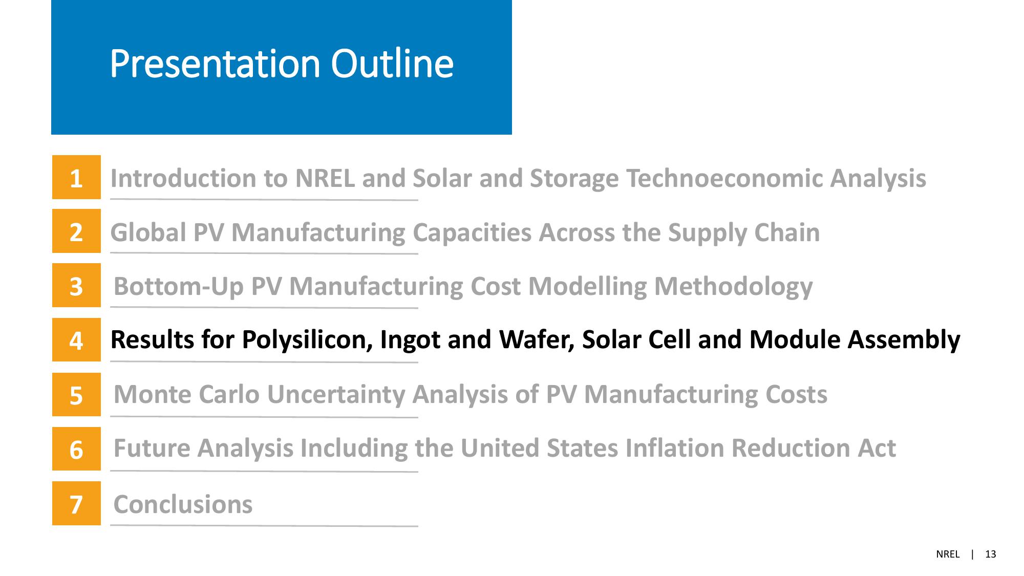 The Global Solar Photovoltaic Supply Chain and Bottom-UP Cost Model Results slide image #13