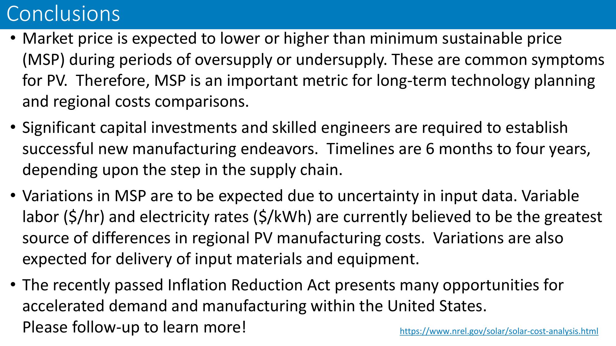 The Global Solar Photovoltaic Supply Chain and Bottom-UP Cost Model Results slide image #24