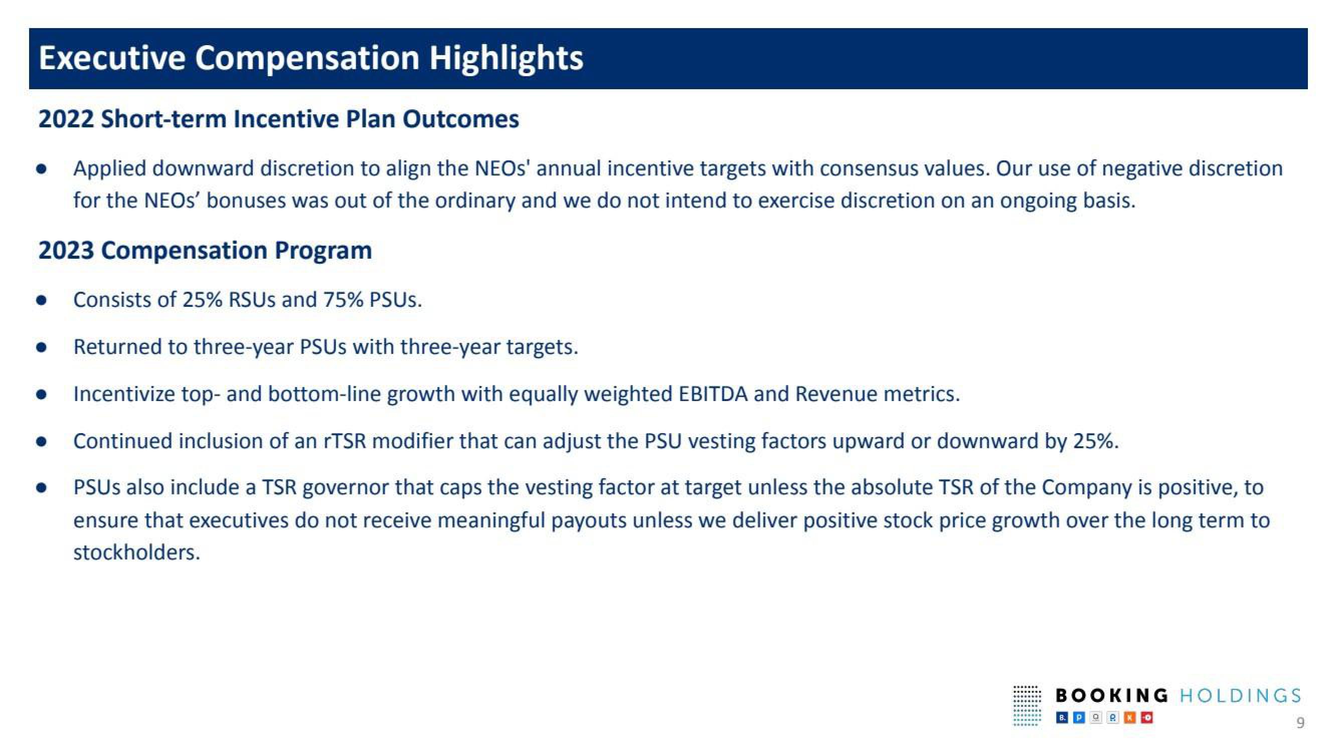 Booking Holdings Shareholder Engagement Presentation Deck slide image #9