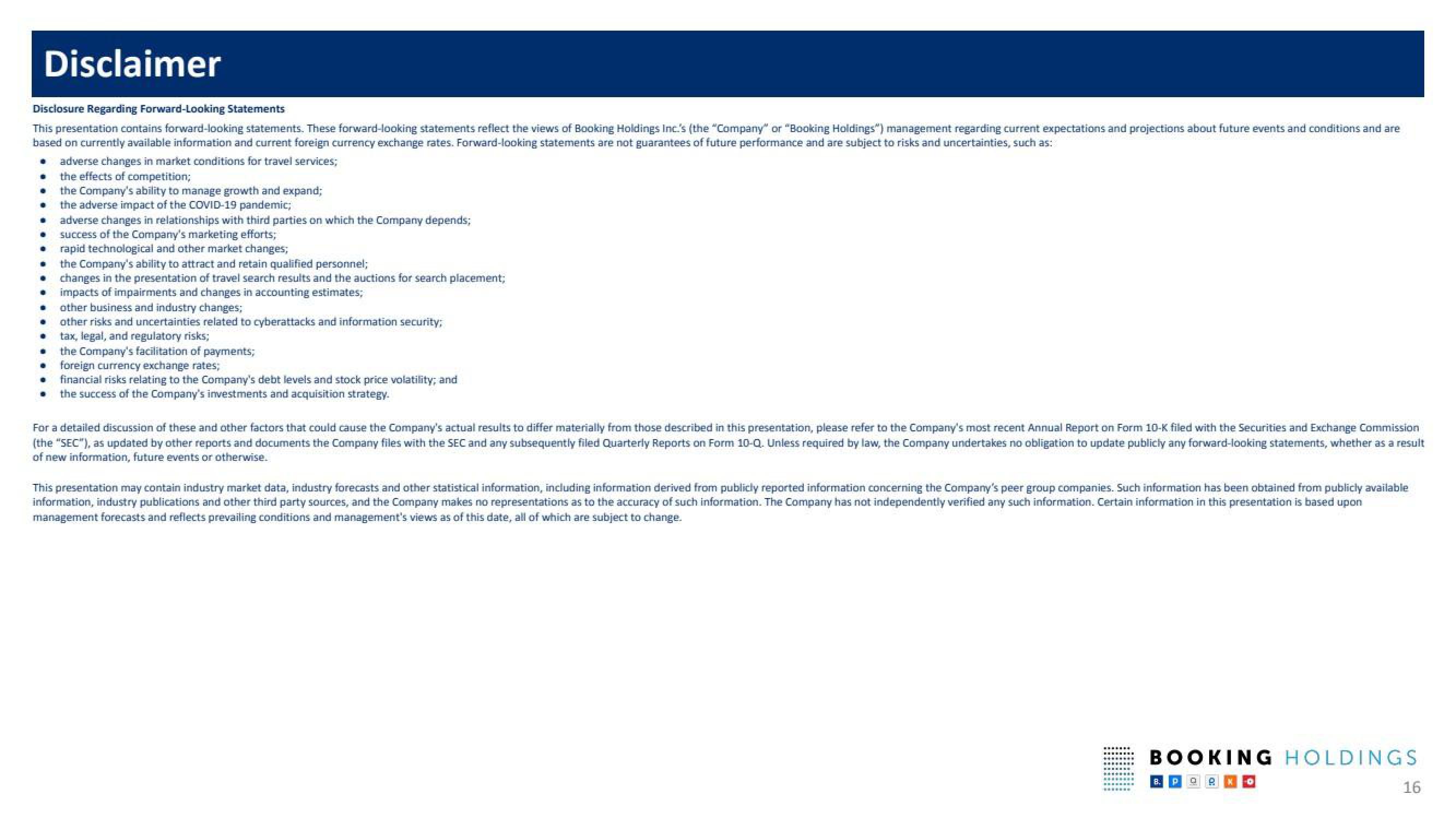 Booking Holdings Shareholder Engagement Presentation Deck slide image #16
