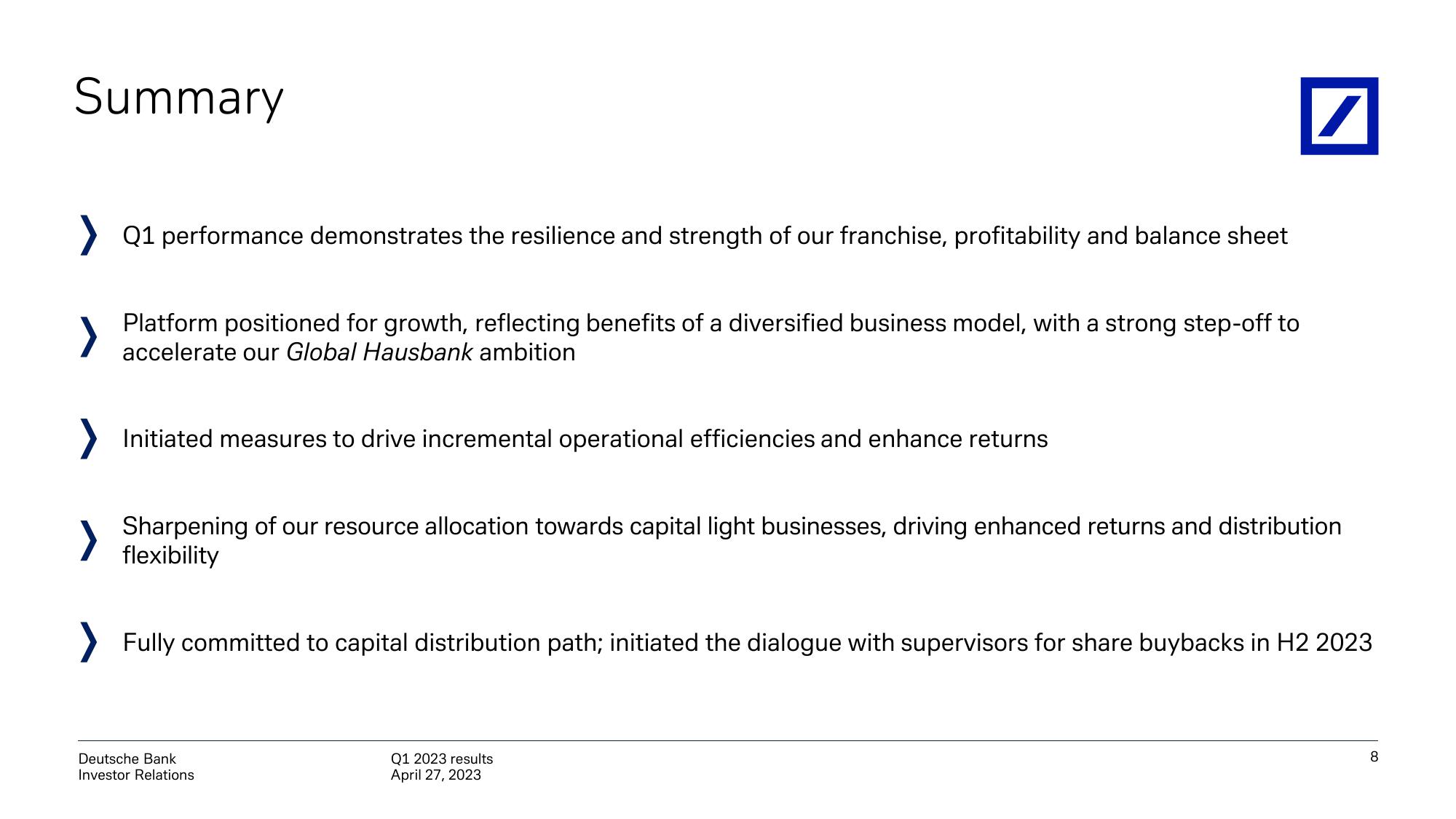 Deutsche Bank Results Presentation Deck slide image #9