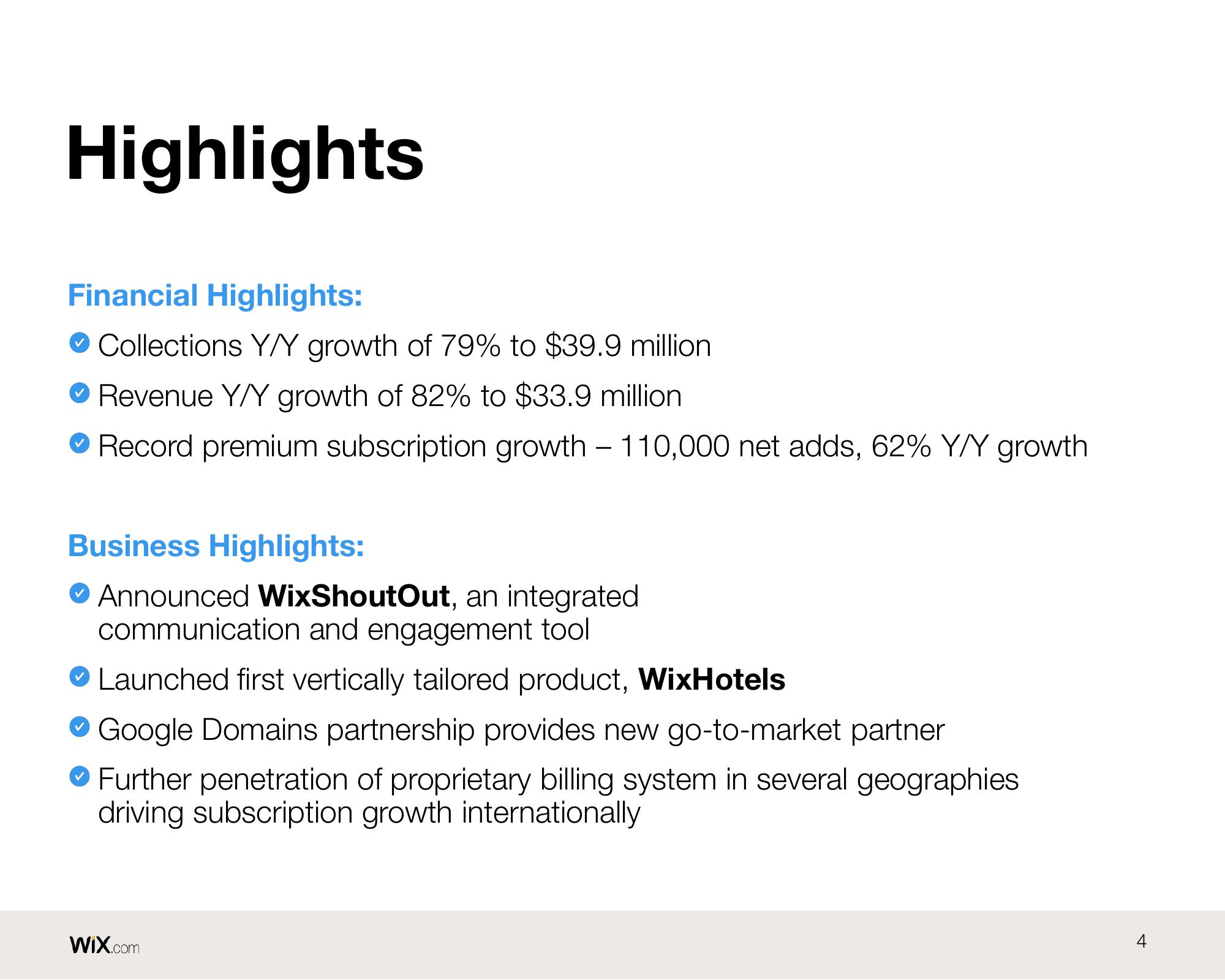 Wix Results Presentation Deck slide image #4