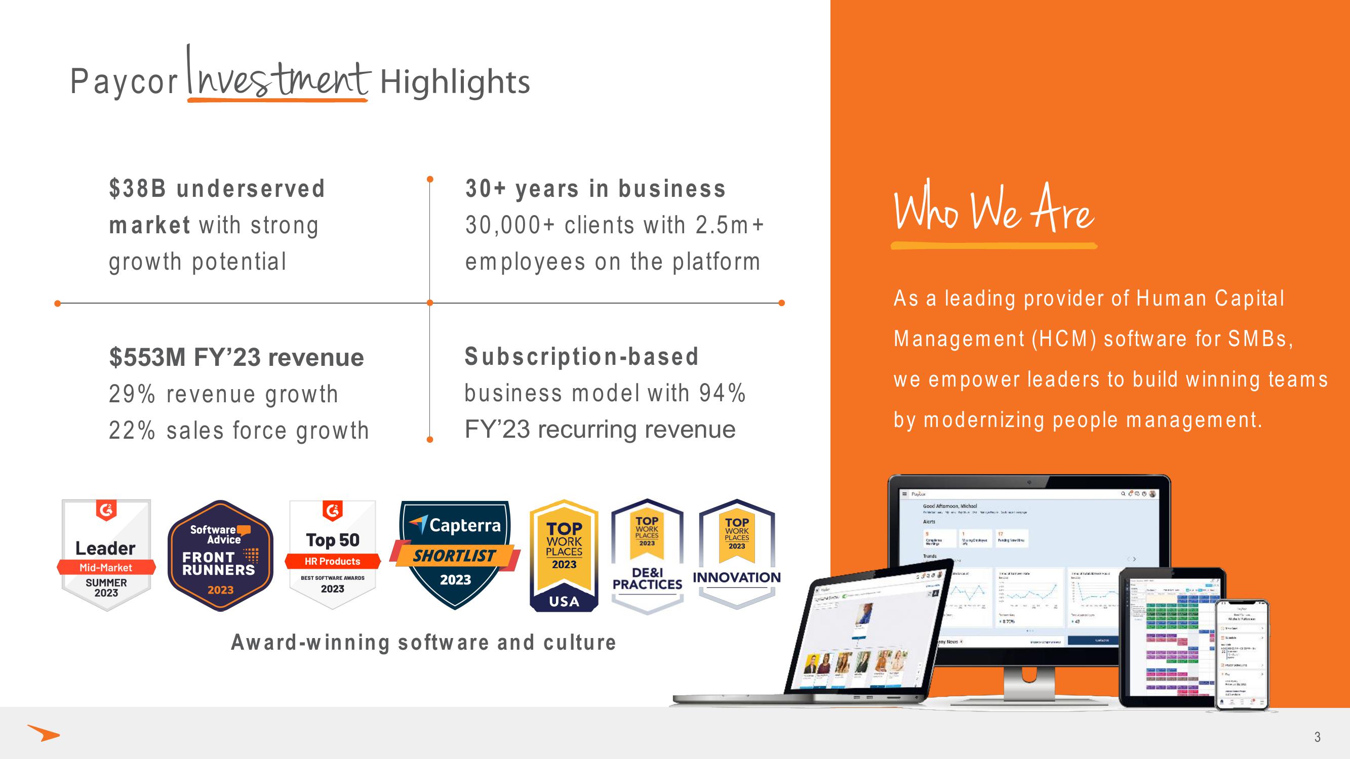 Paycor Investor Presentation Deck slide image #3