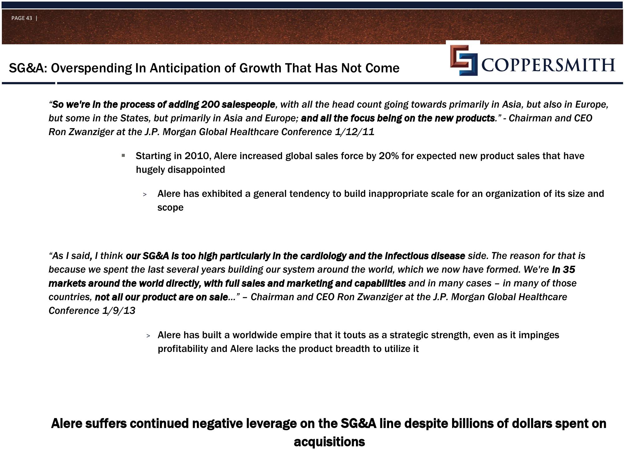 Coppersmith Presentation to Alere Inc Stockholders slide image #44