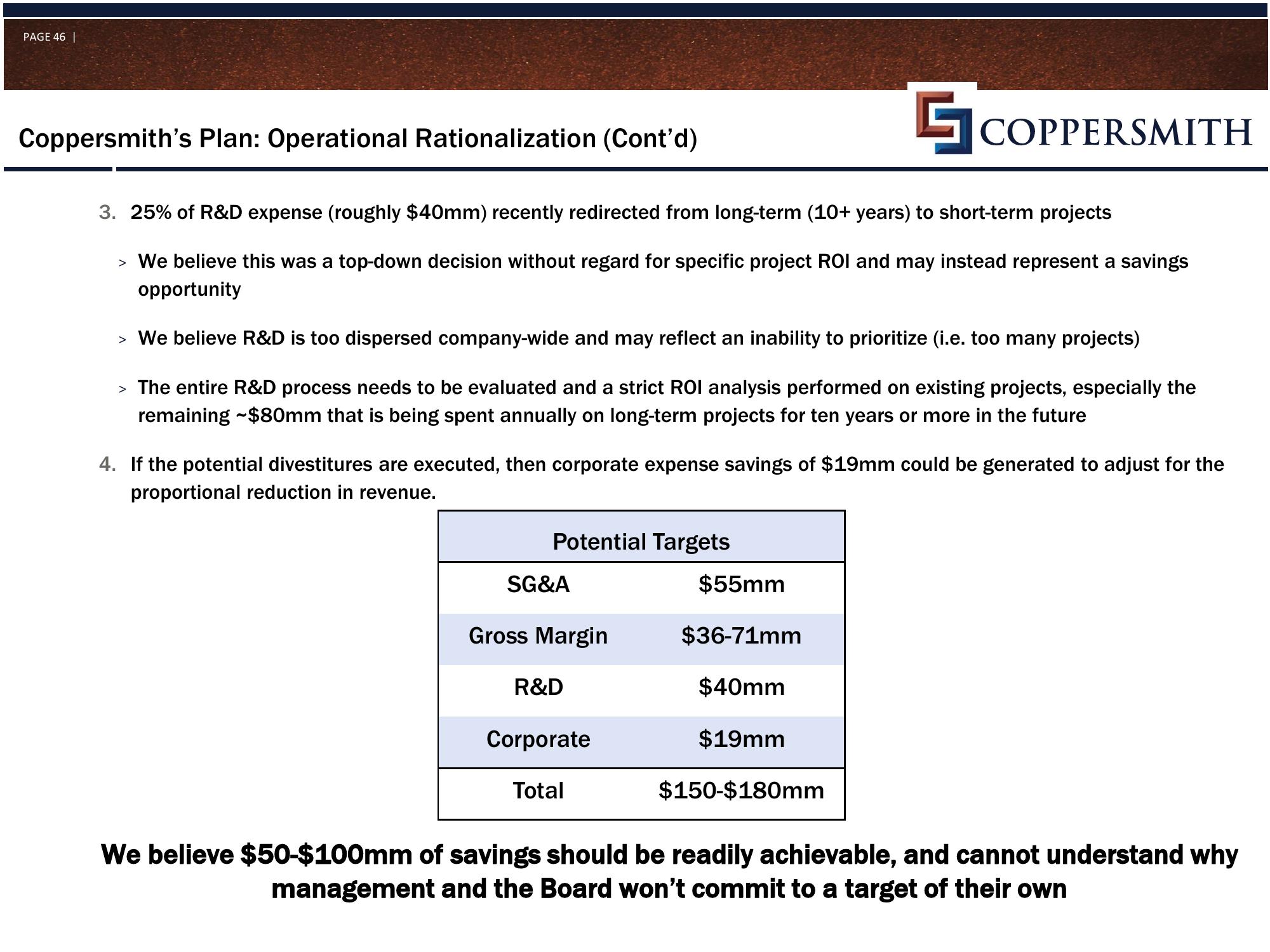 Coppersmith Presentation to Alere Inc Stockholders slide image #47