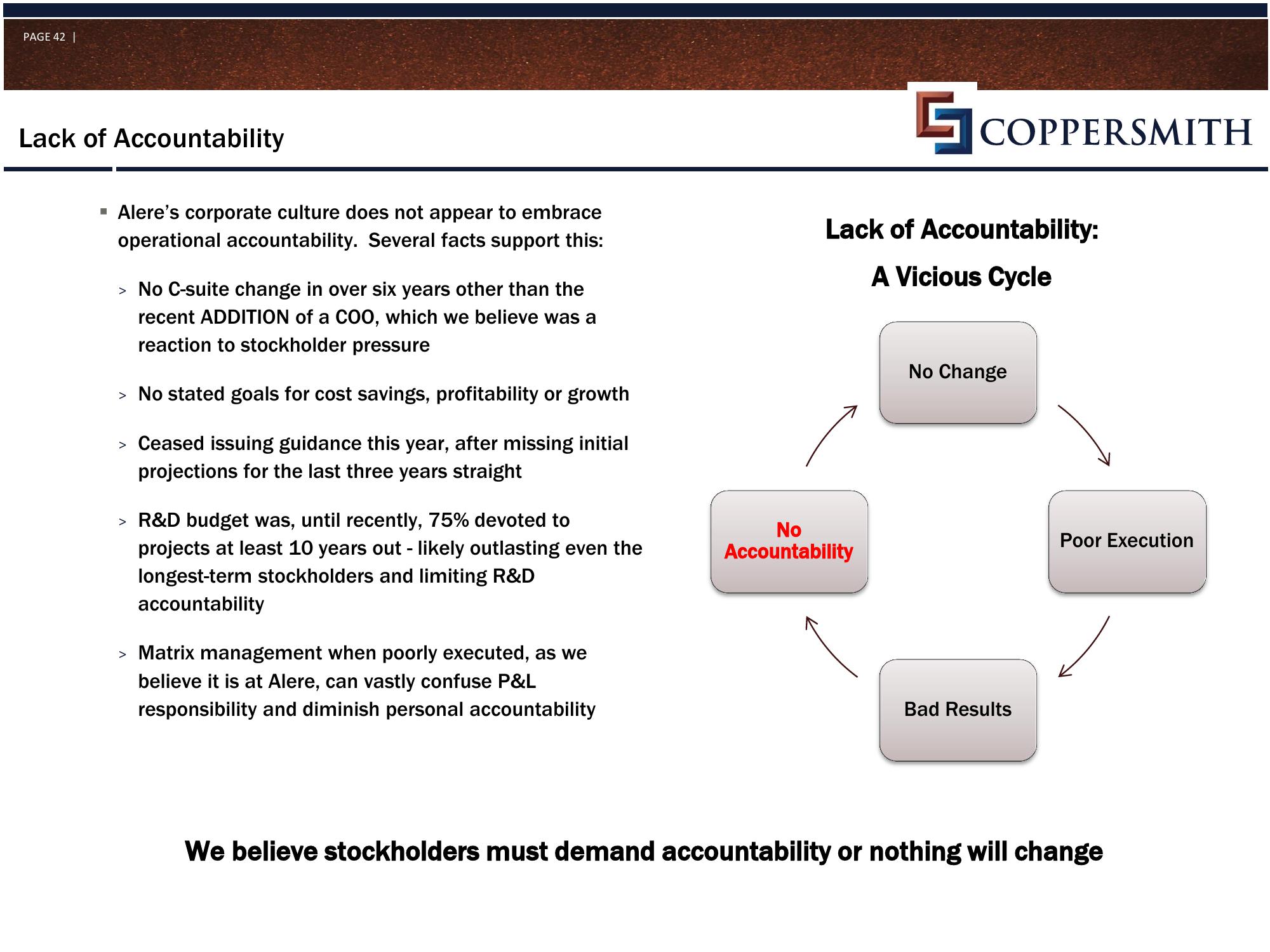 Coppersmith Presentation to Alere Inc Stockholders slide image #43