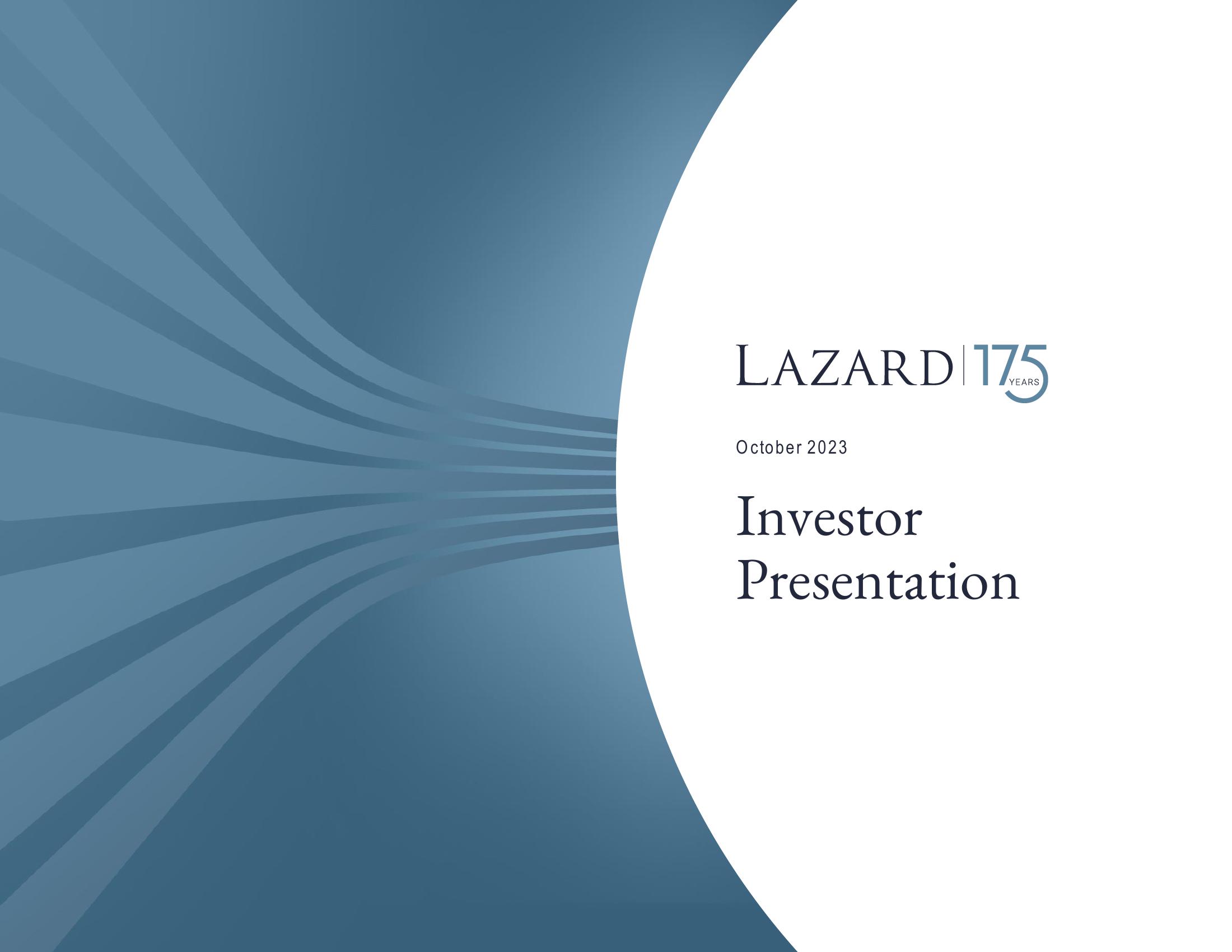 Lazard Investor Presentation Deck image