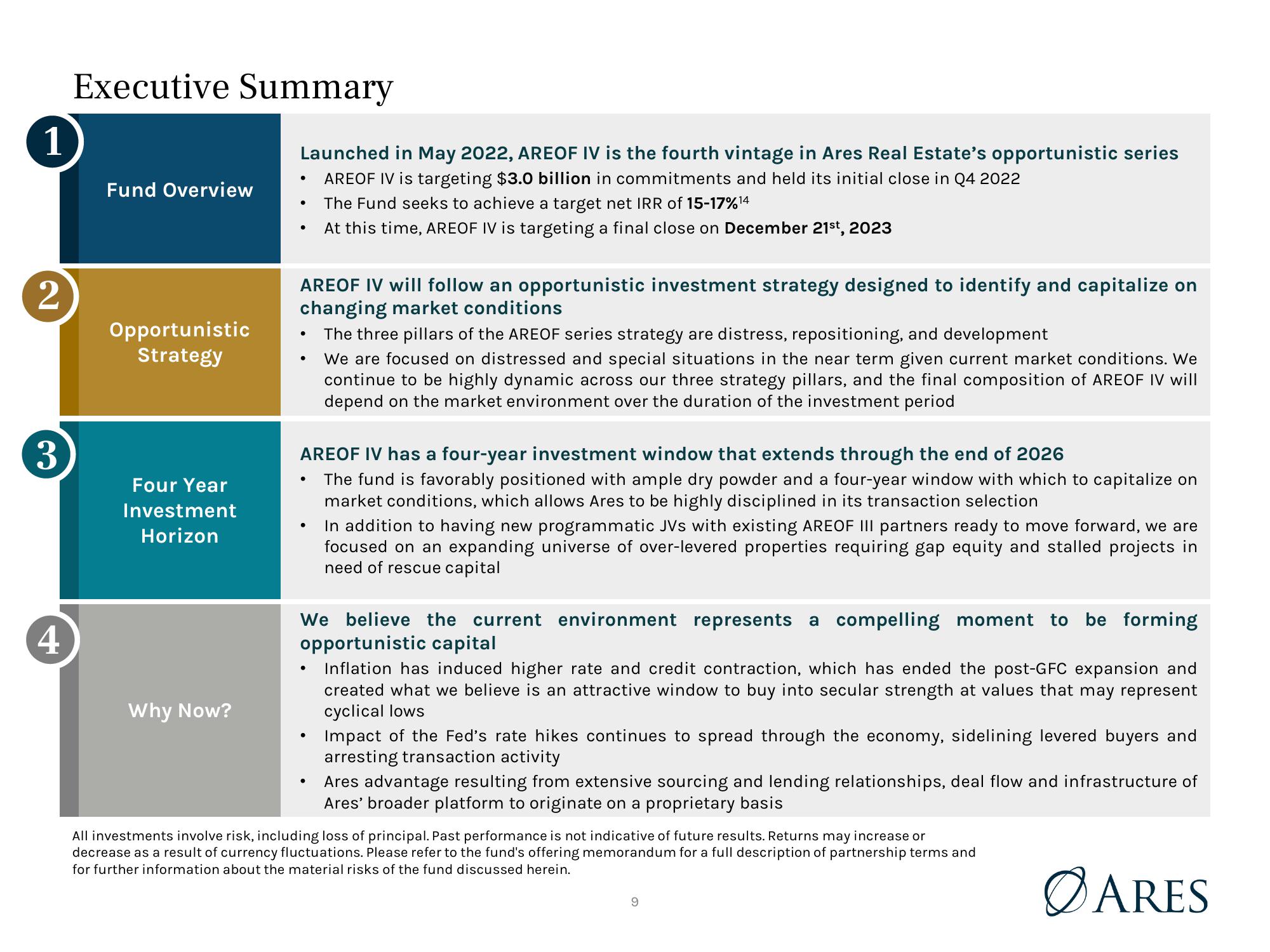 Ares U.S. Real Estate Opportunity Fund IV, L.P. (“AREOF IV”) slide image #9