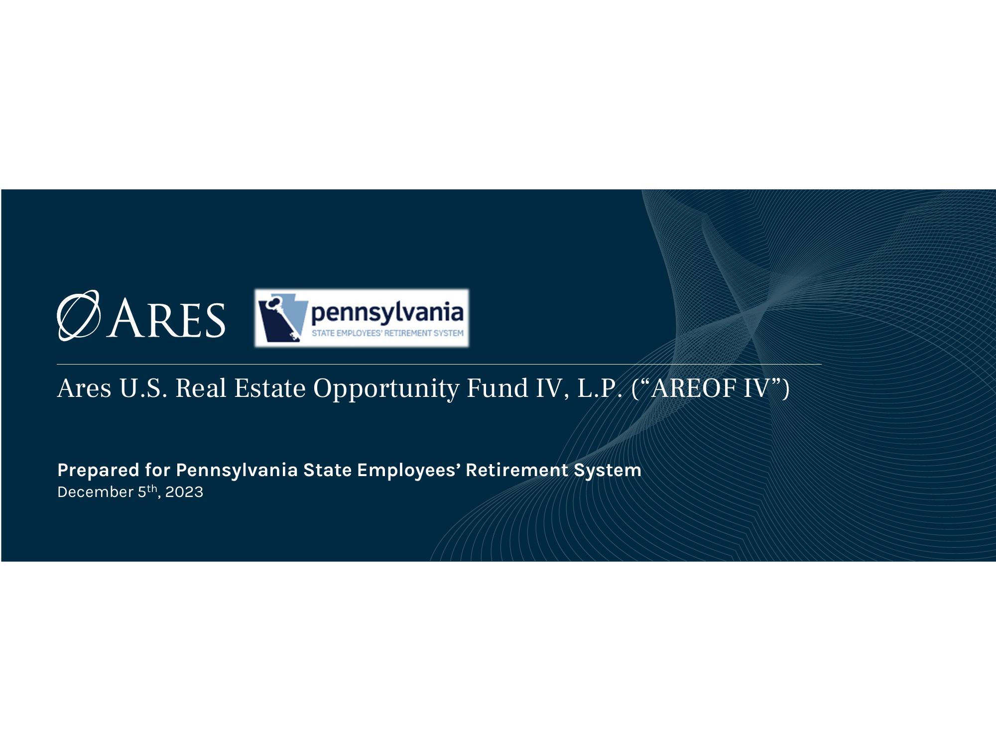 Ares U.S. Real Estate Opportunity Fund IV, L.P. (“AREOF IV”) image