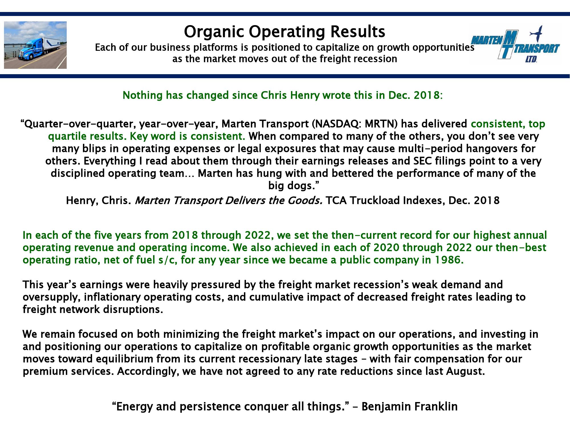 Marten Transport Results Presentation Deck slide image #16