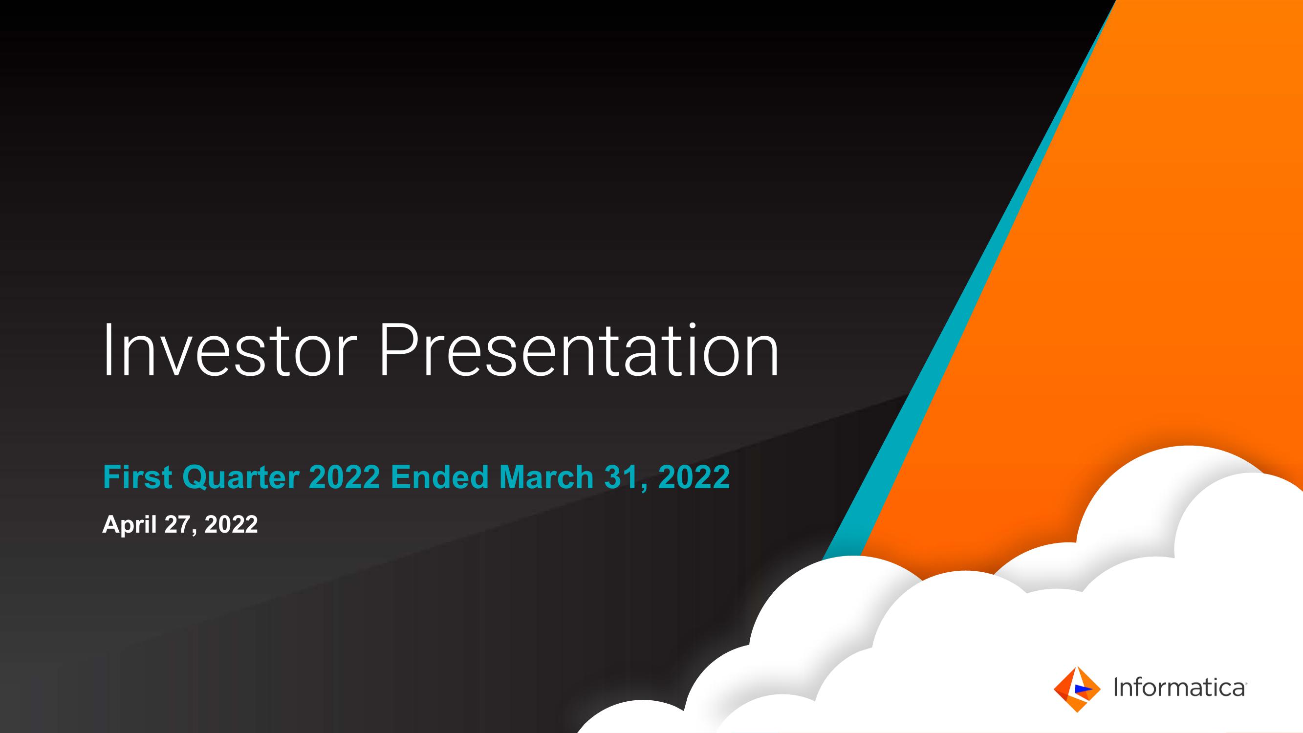 Informatica Investor Presentation Deck slide image #1