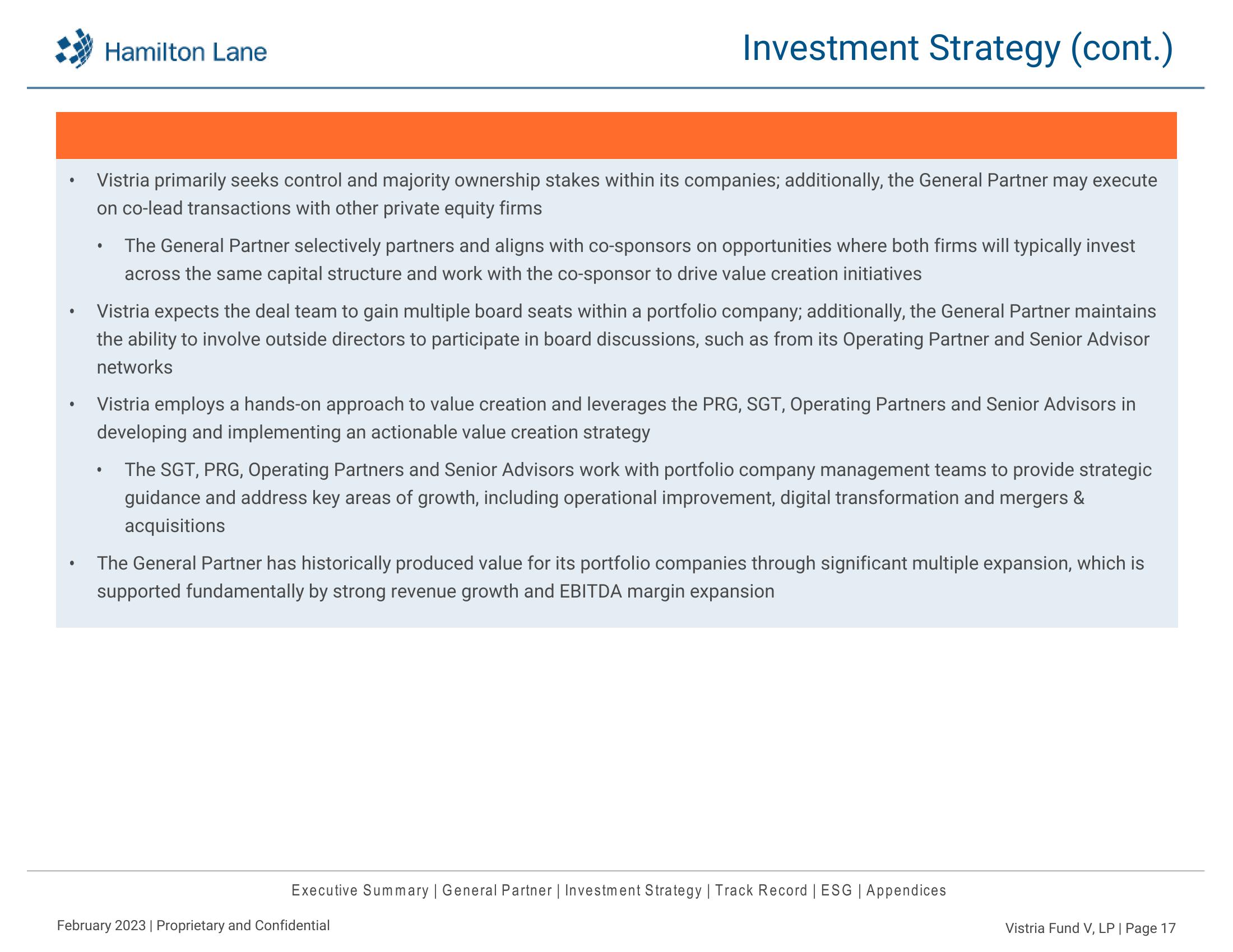 Hamilton Lane Investment Deck slide image #18