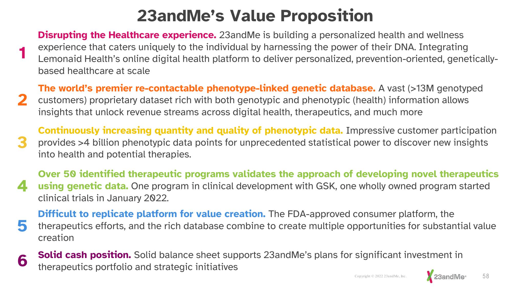 23andMe Investor Presentation Deck slide image #58