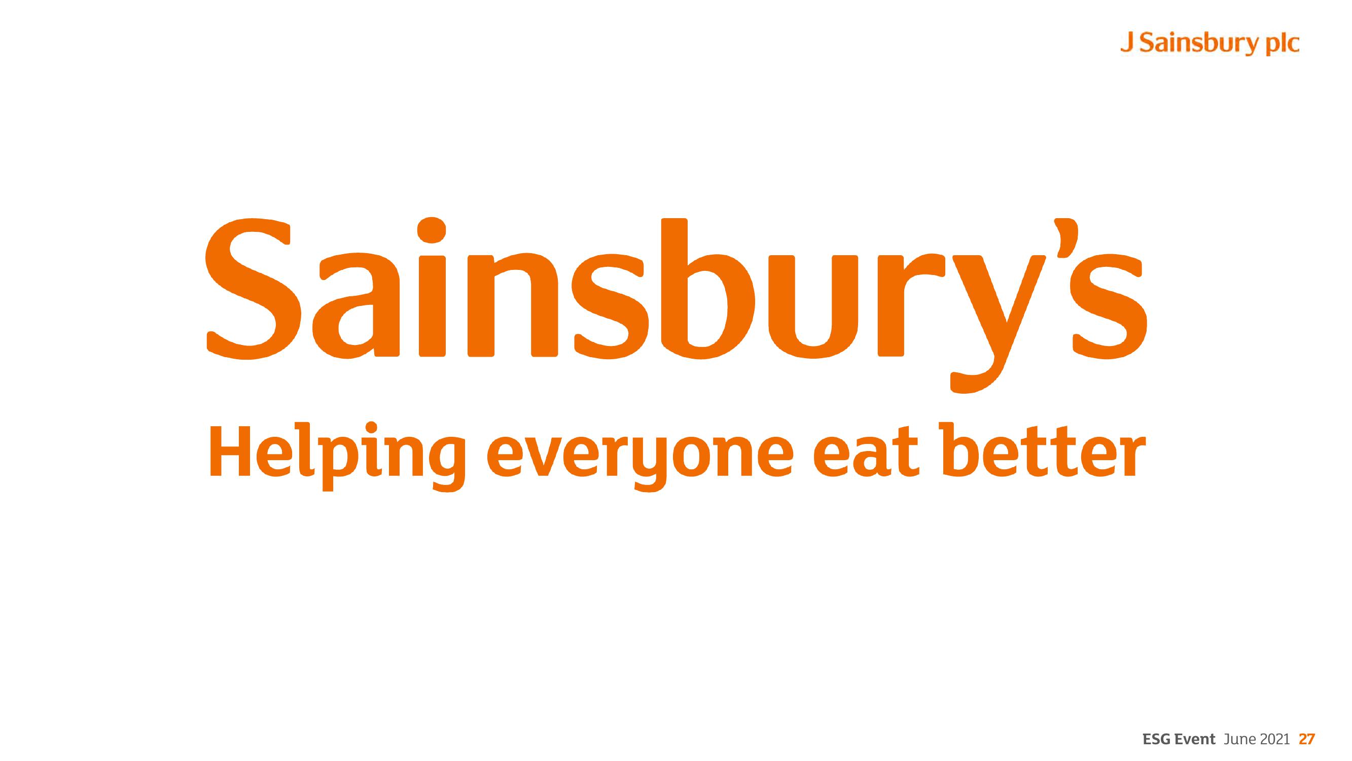 Sainsbury's ESG slide image #27