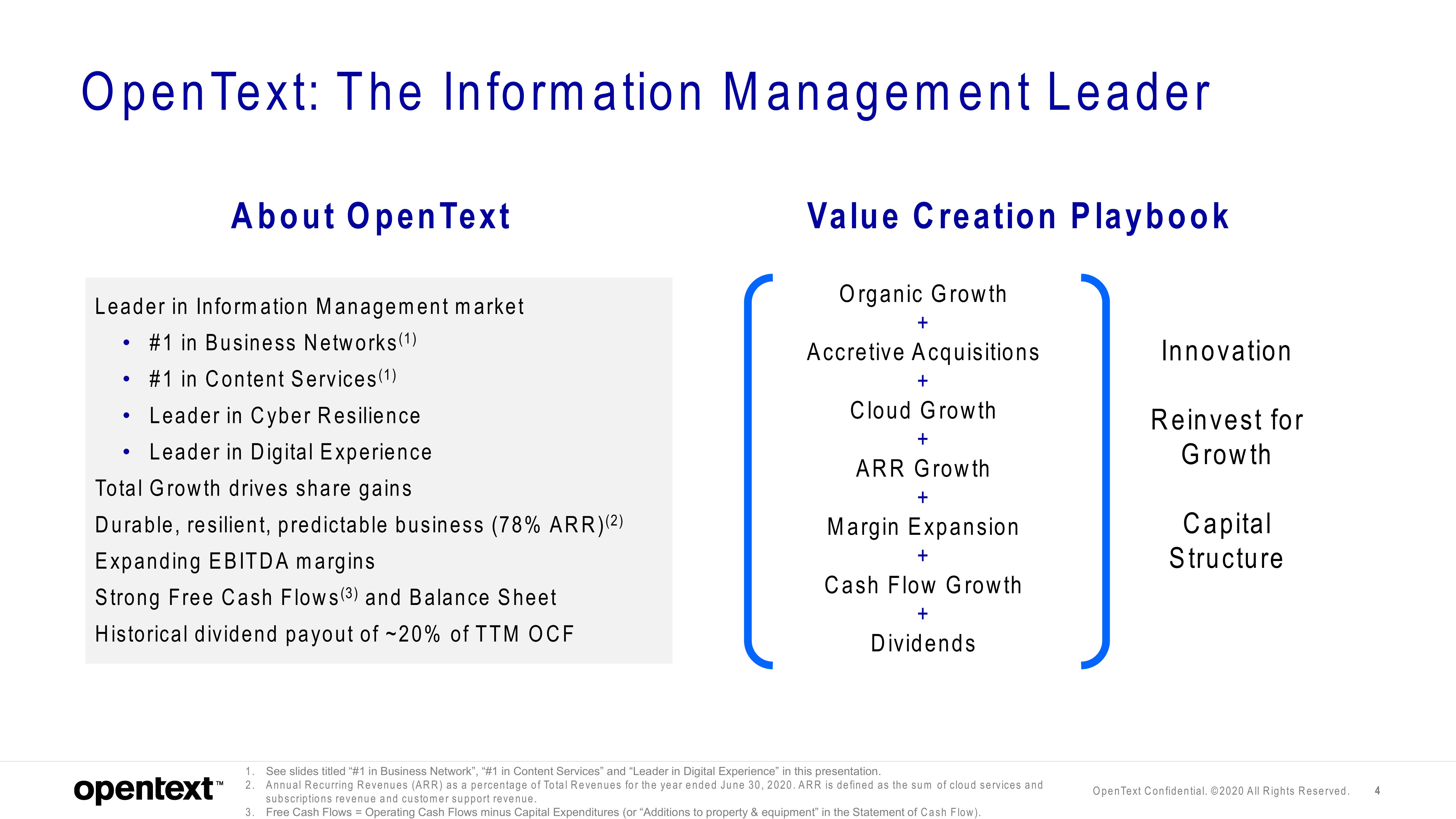 OpenText Investor Presentation Deck slide image #4