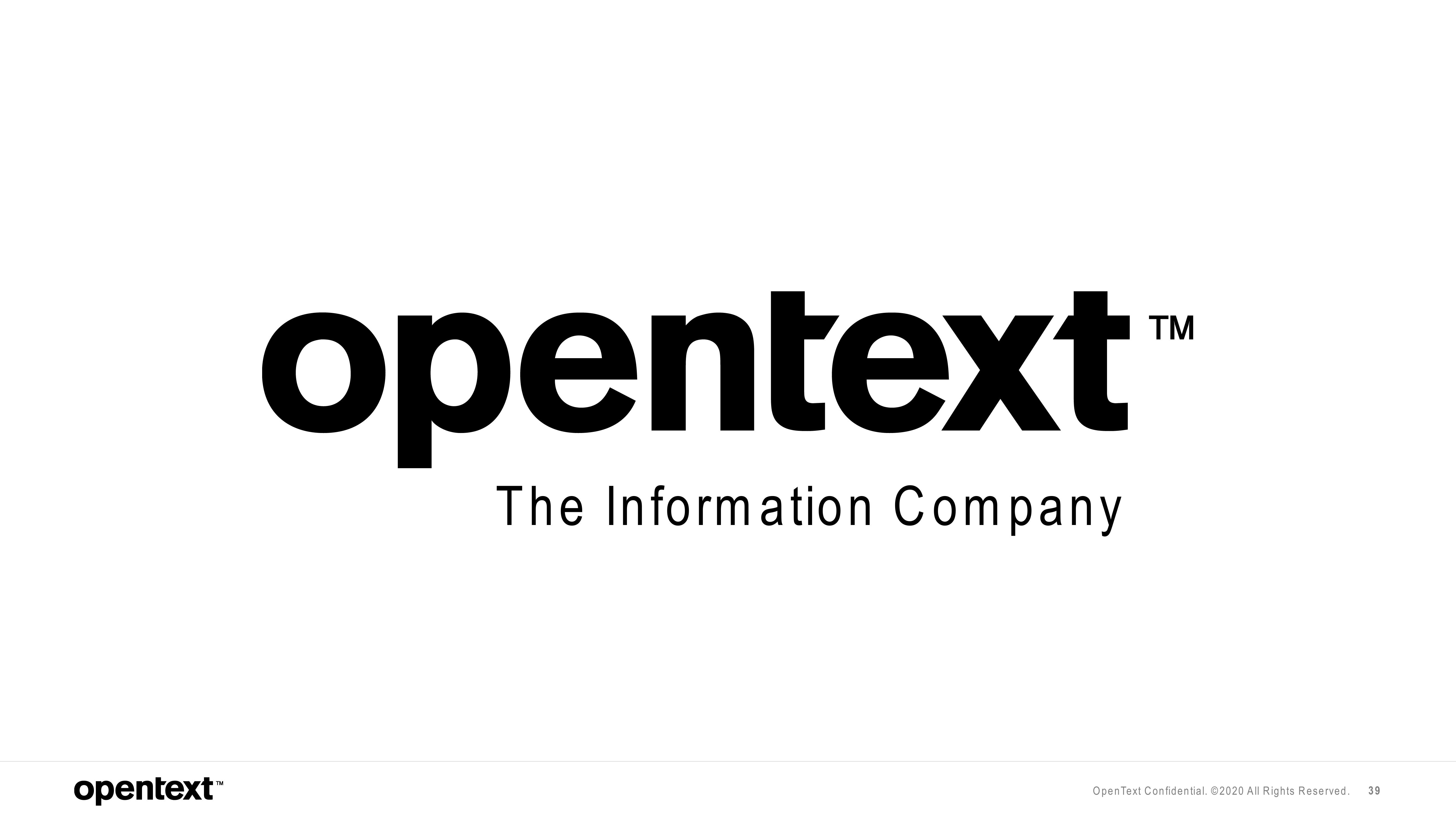 OpenText Investor Presentation Deck slide image #39