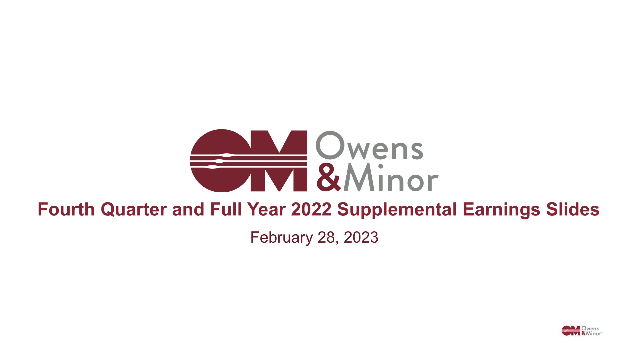 Owens&Minor Results Presentation Deck image