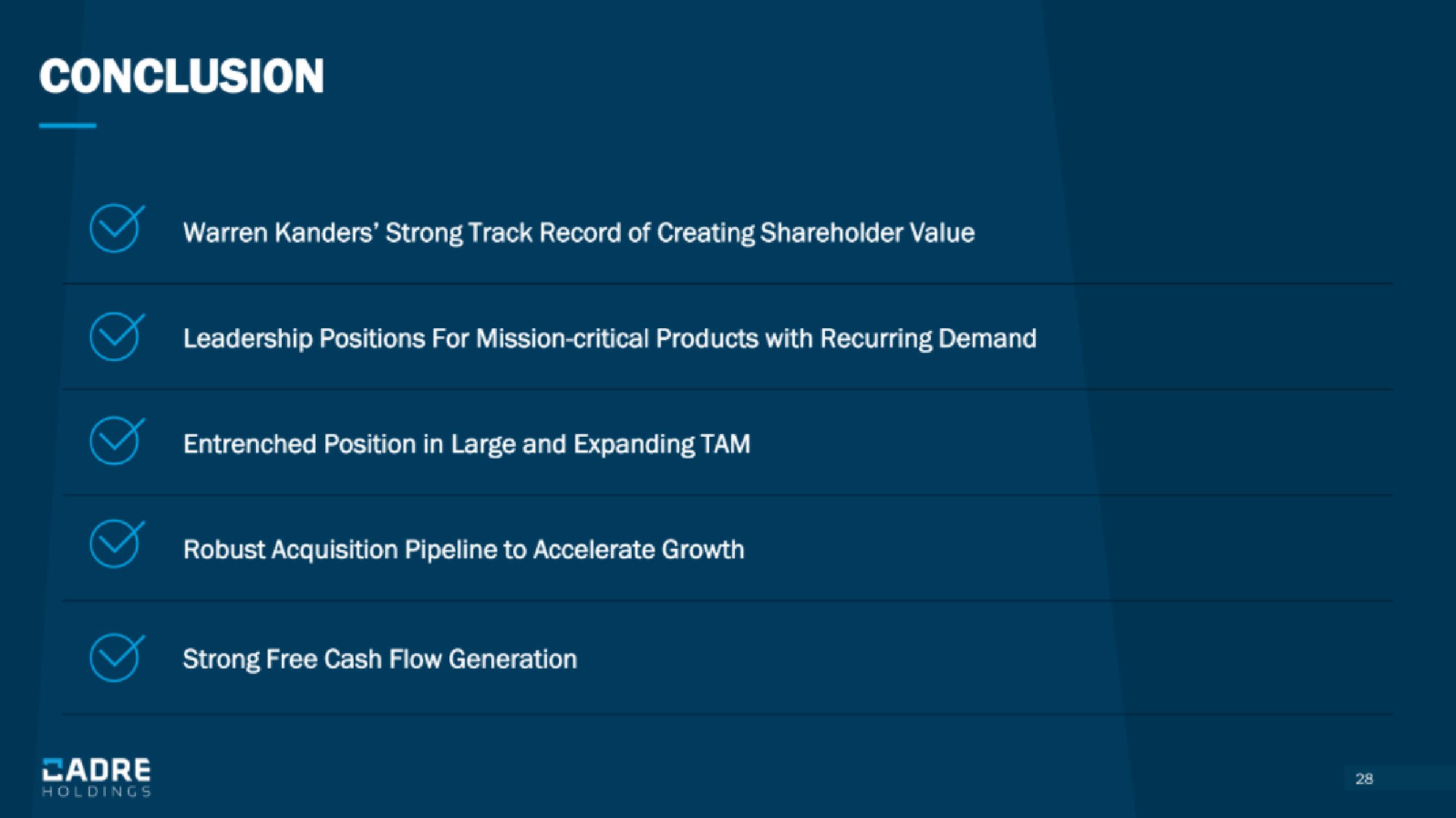 Cadre Holdings IPO Presentation Deck slide image #28